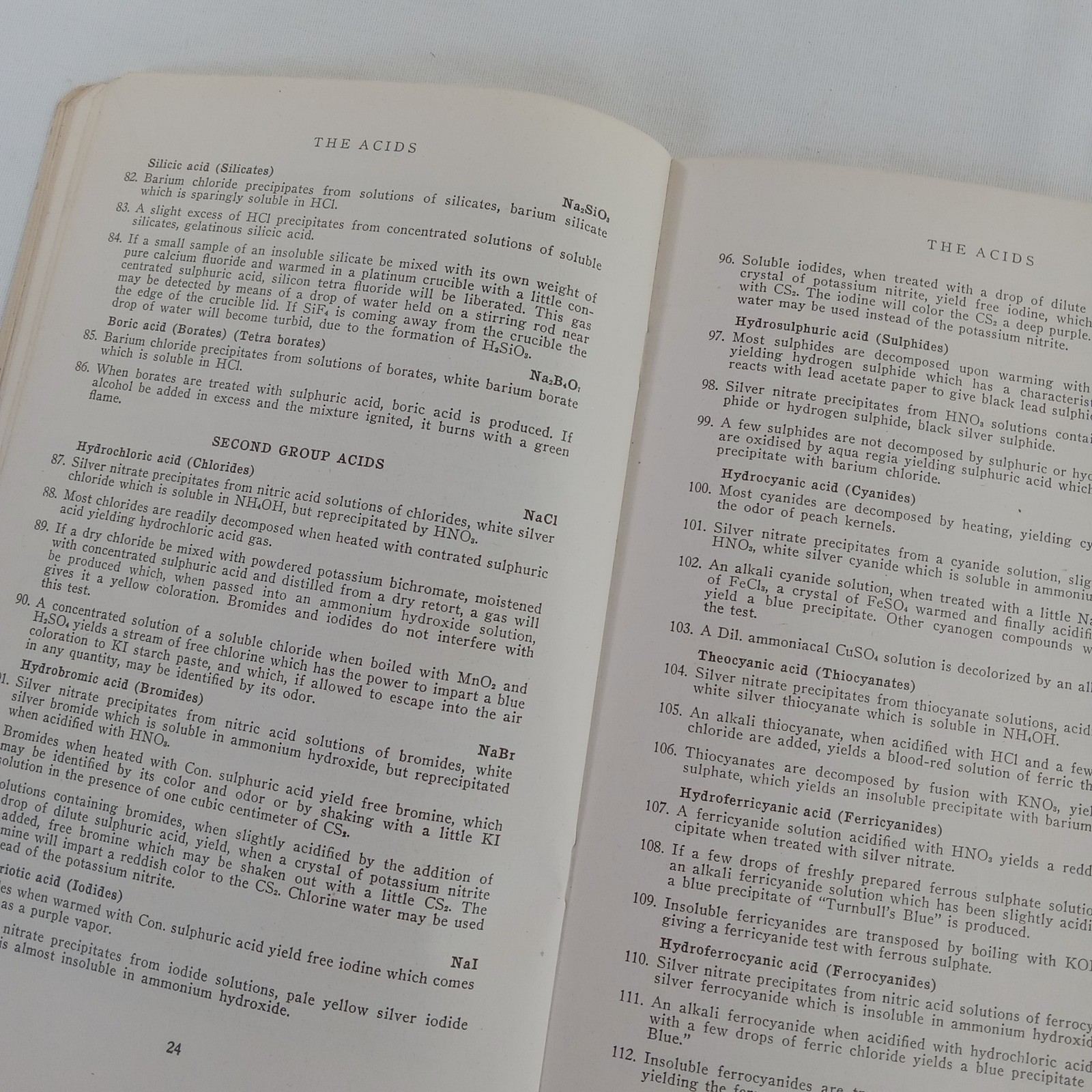Qualitative Analysis J.O. Frank Fourteenth Edition 1948 Chemistry Booklet 38 Pgs