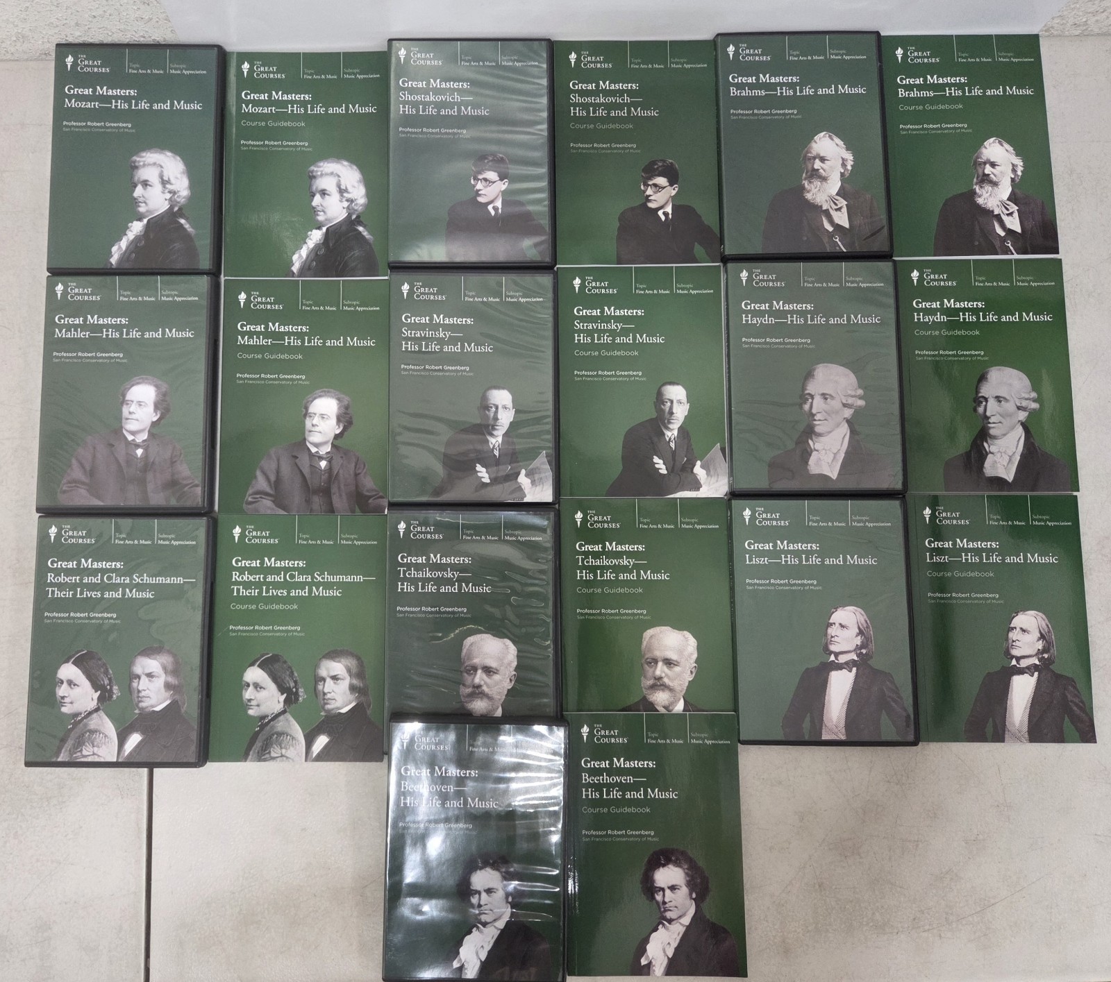 Great Courses Masters + Books 10 DVD Lot Music Appreciation Mozart Haydn Mahler
