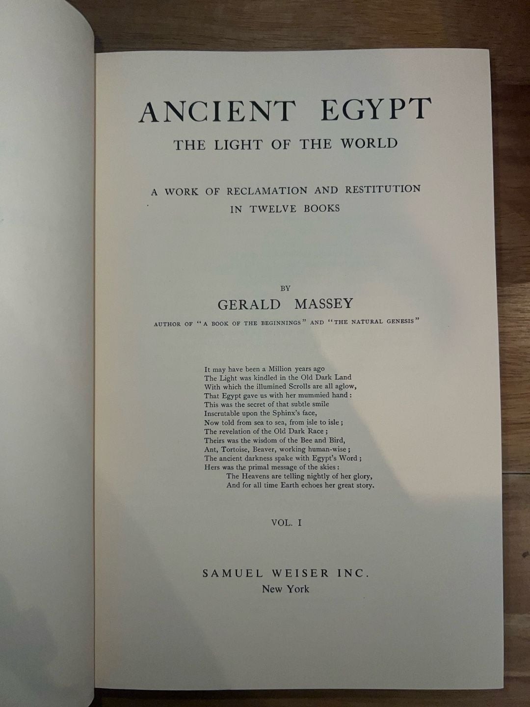 Ancient Egypt: The Light of the World by Gerald Massey, 2-Volume Set (1976)