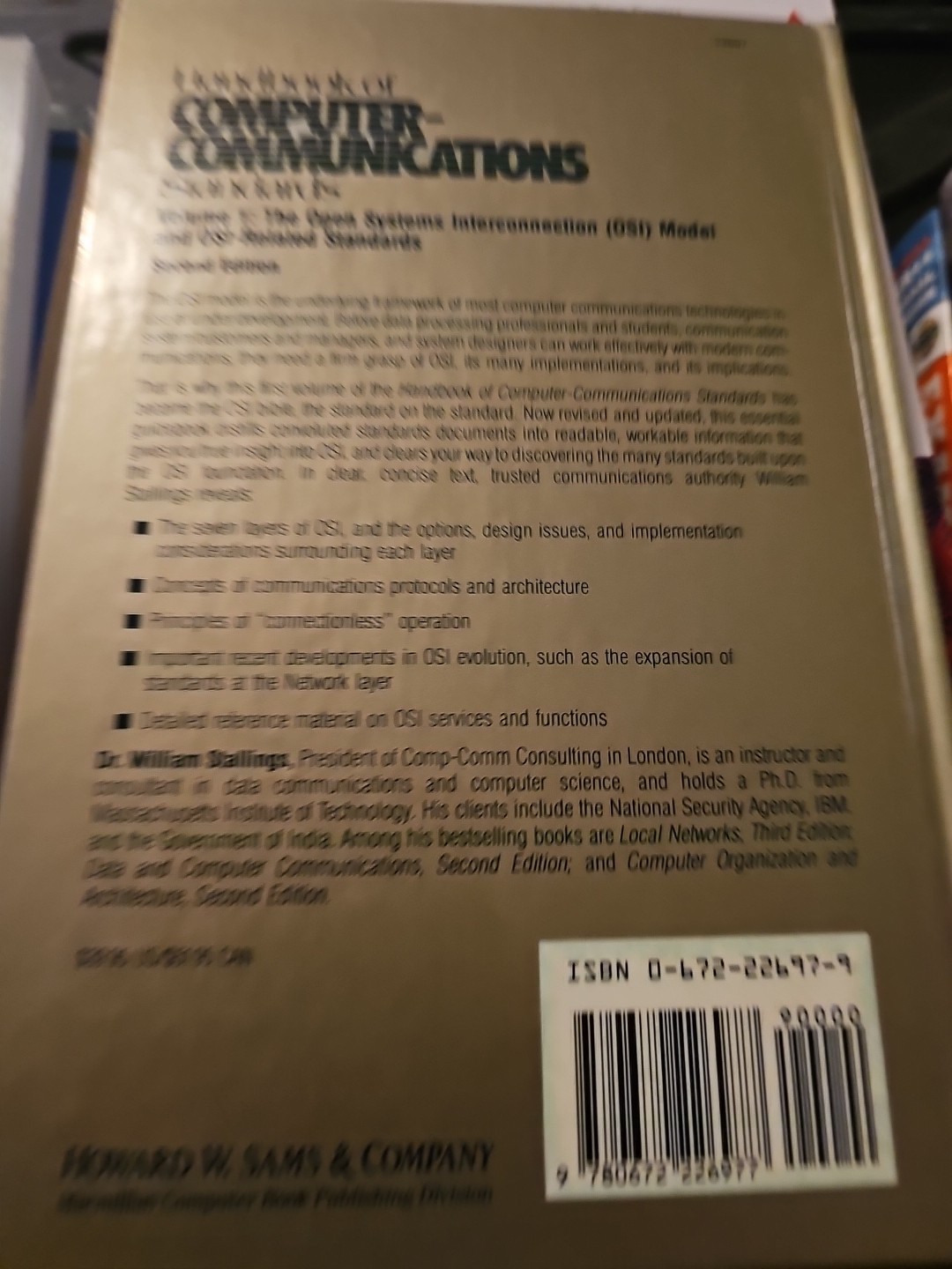 Handbook of Computer Communication by William Stallings (1990, Hardcover)