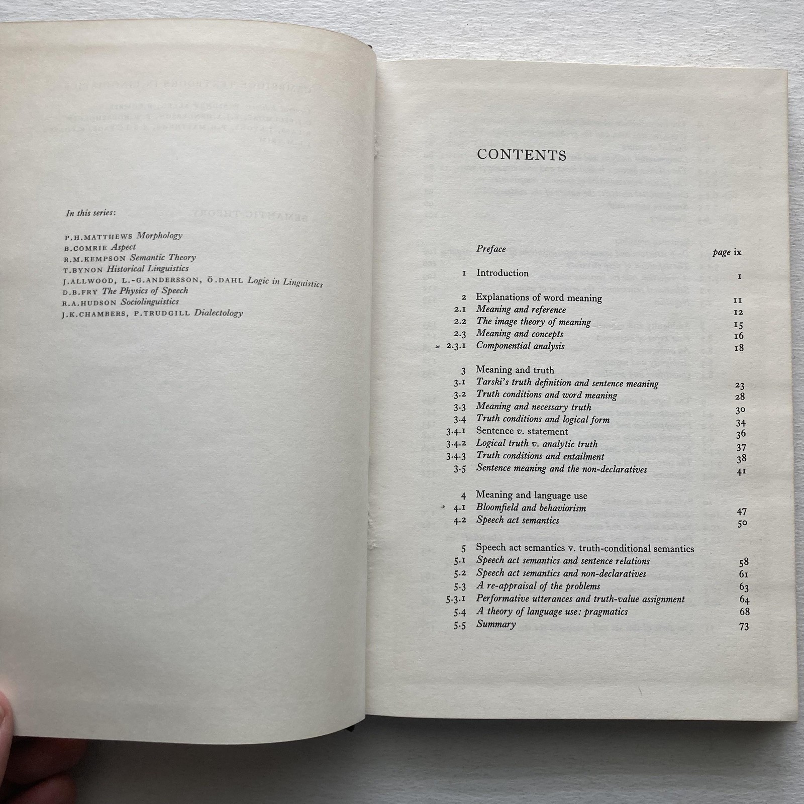 Vintage Semantic Theory Ruth M Kempson Cambridge Black HC Linguistics Textbook