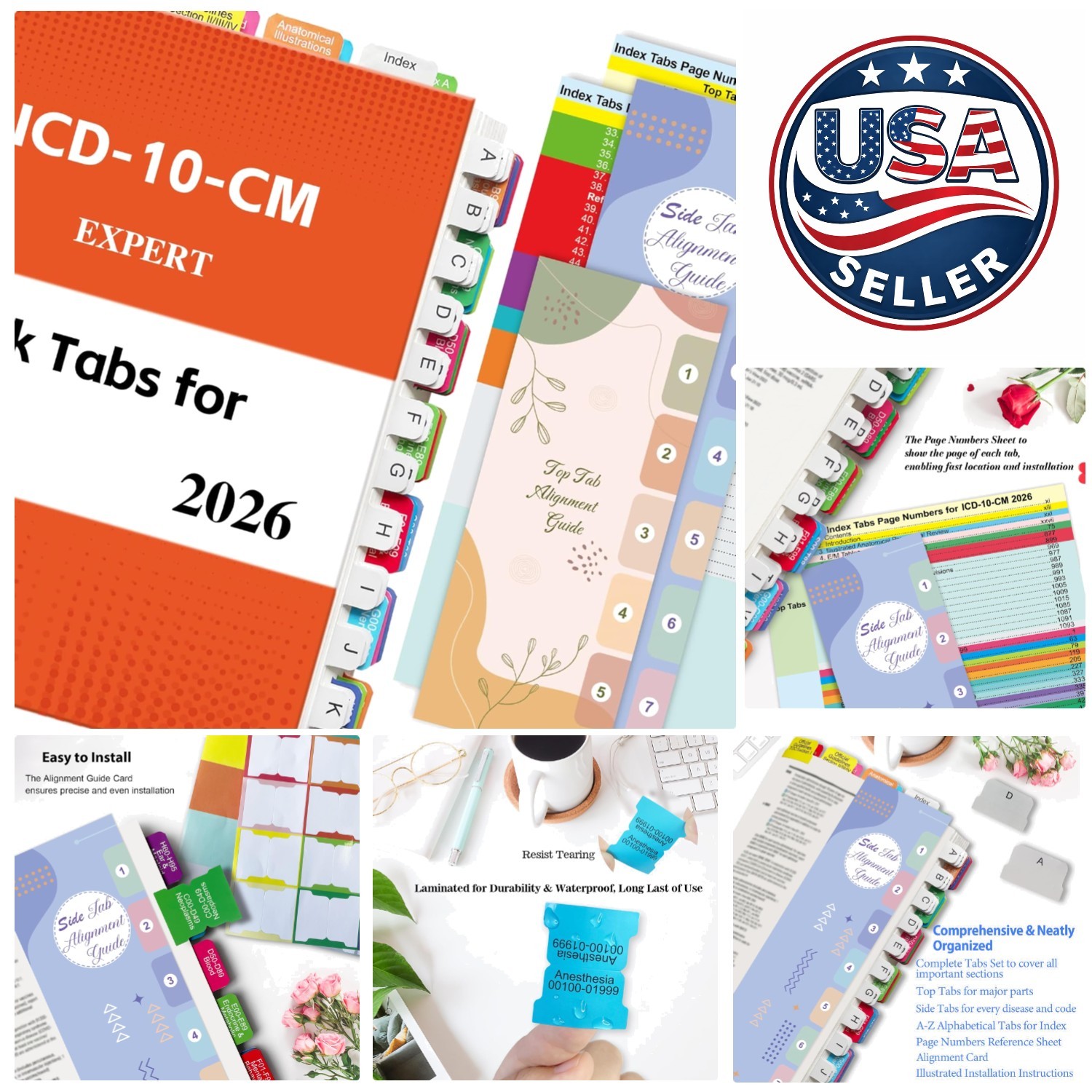 2026 AAPC ICD-10-CM Upgrade: Durable, Laminated Color Tabs Set for Quick Access