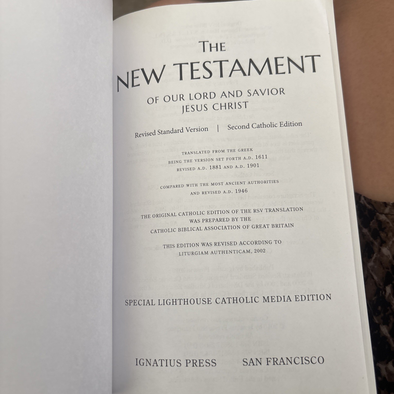 New Testament Second Catholic Edition RSV – Ignatius Press – Paperback