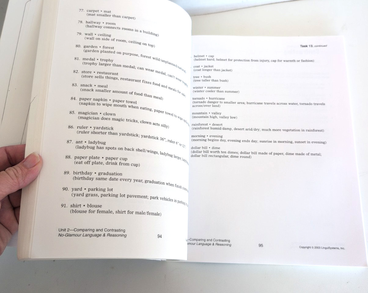 LinguiSystems: no glamour language & reasoning; Autism ASD Speech Therapy NO CD