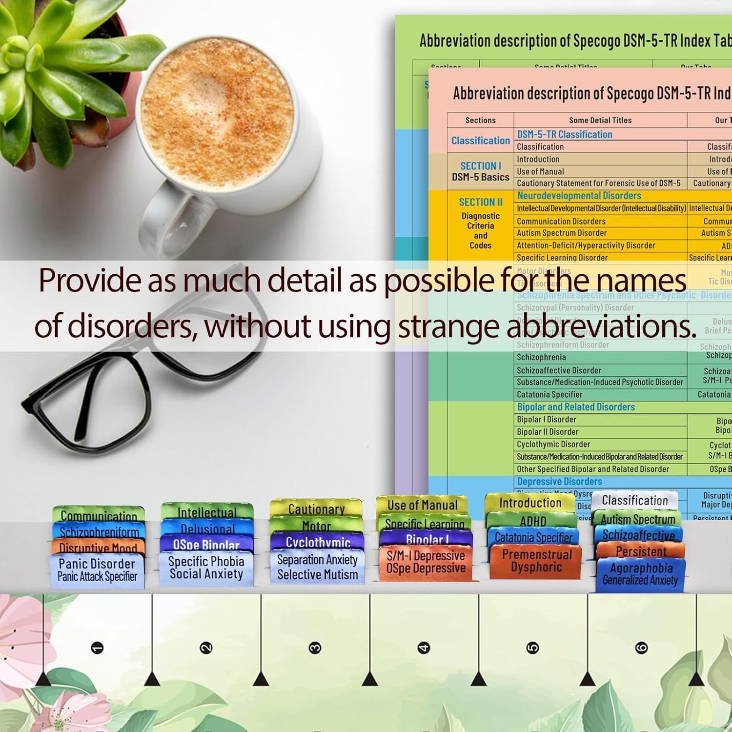 DSM 5 TR Tabs, Index for DSM-5 Diagnostic and Statistical Manual of Mental