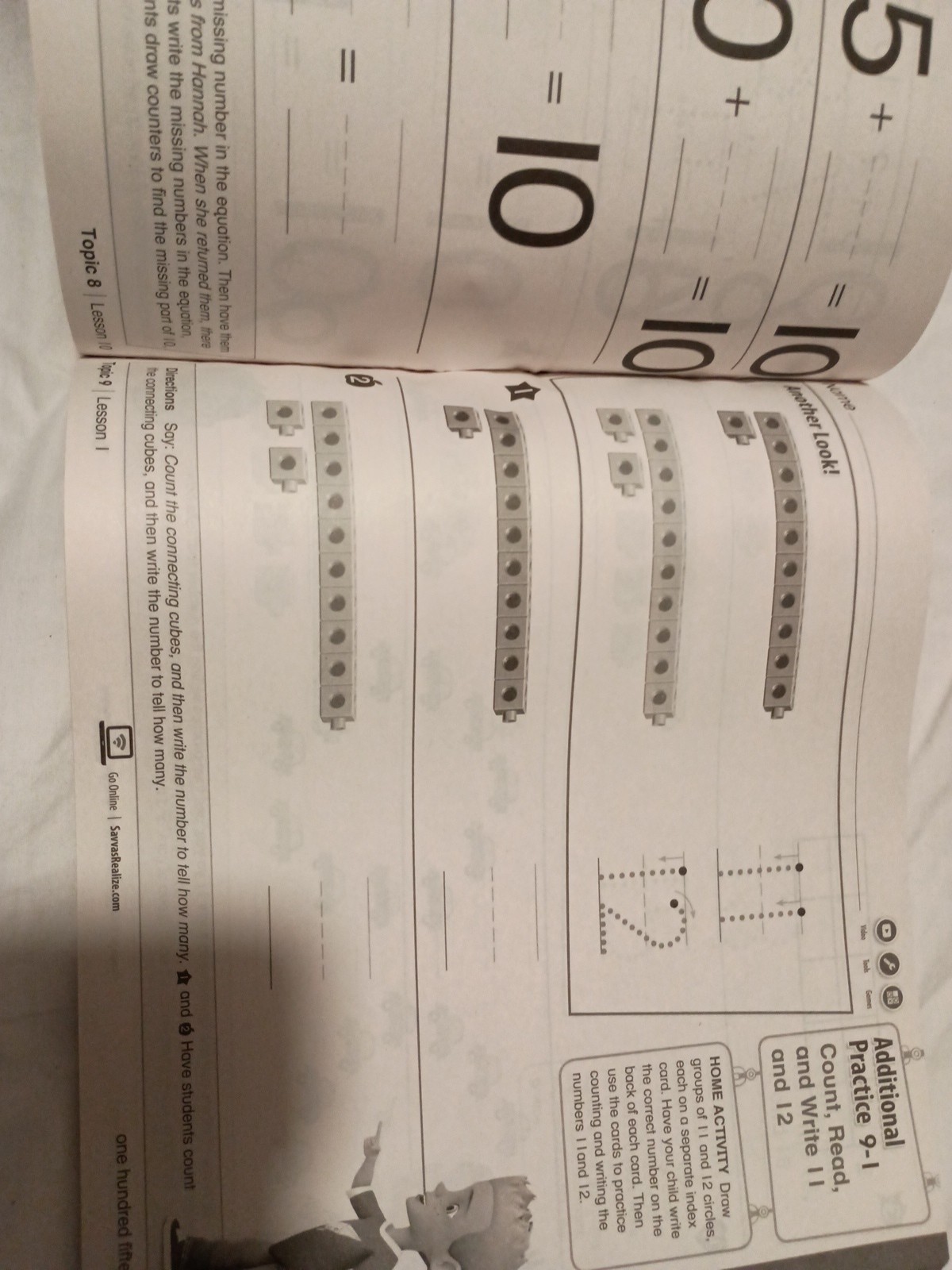 enVision Mathmatics Grade K Volume 1 Student Book & Additional Workbook