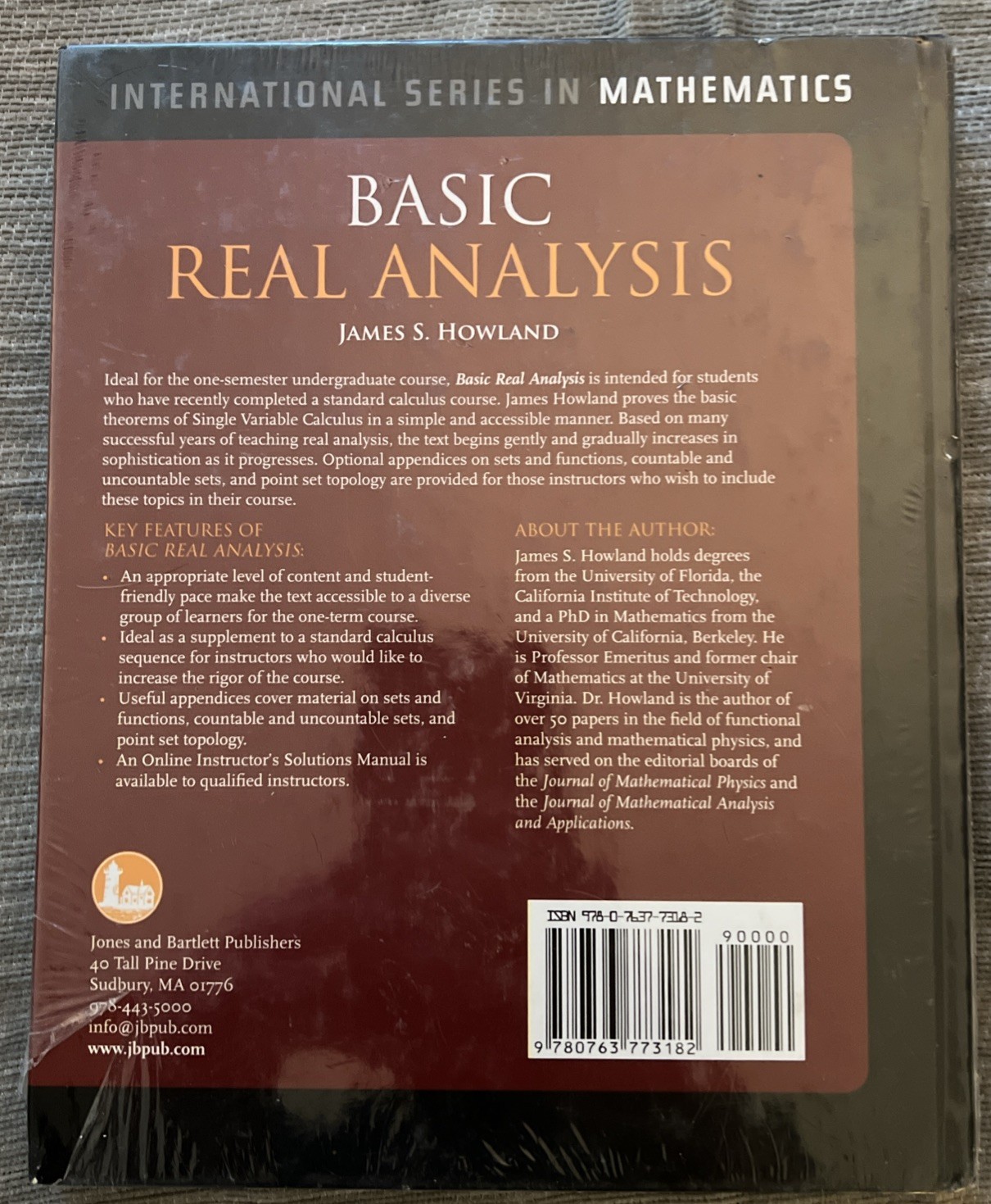 Basic Real Analysis by James S. Howland (2009, Hardcover) NEW SEALED USA SELLER