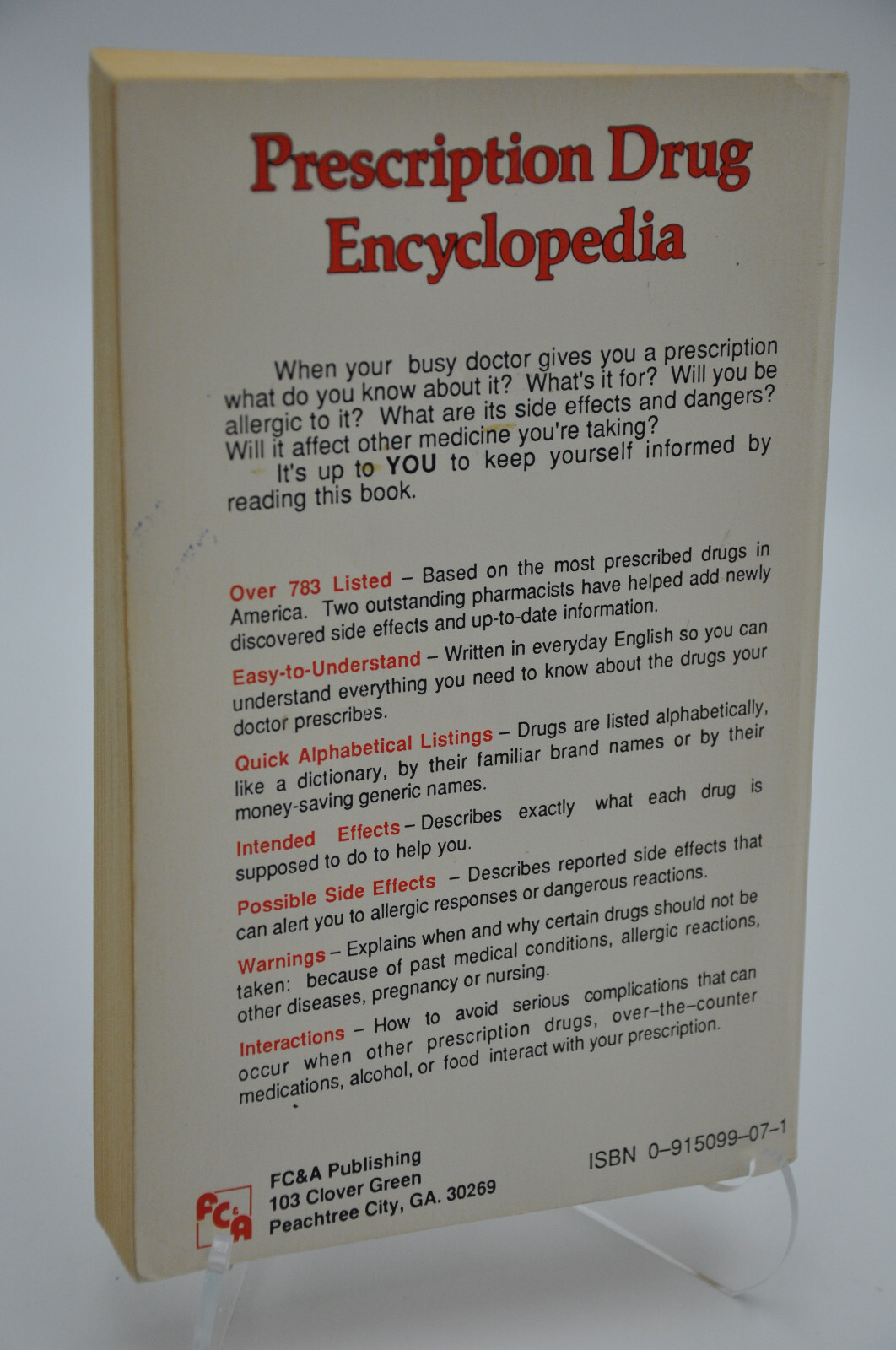 Prescription Drug Encyclopedia – Gayle Cawood (Paperback, 1987)