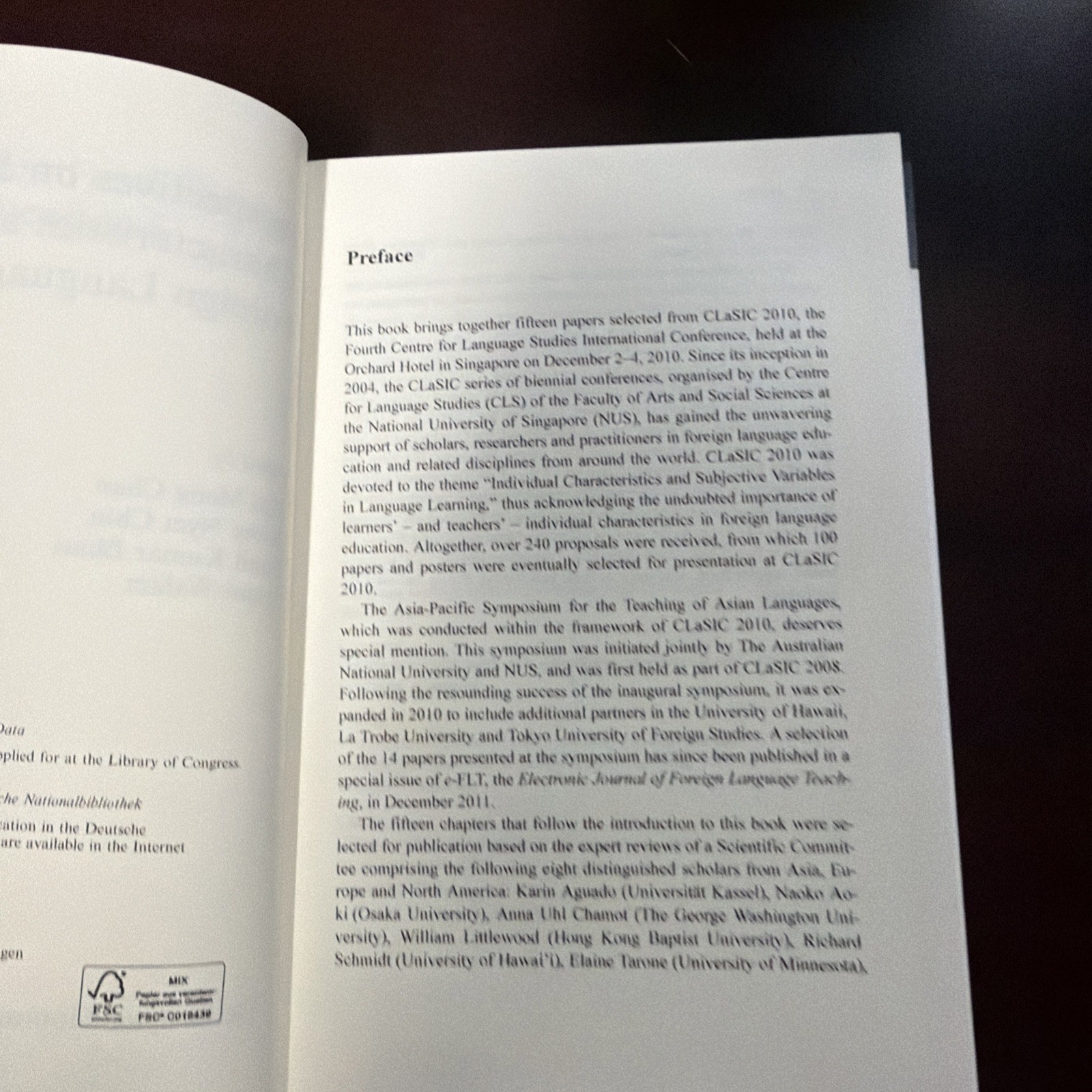 Perspectives on Individual Characteristics and Foreign Language Education Studie