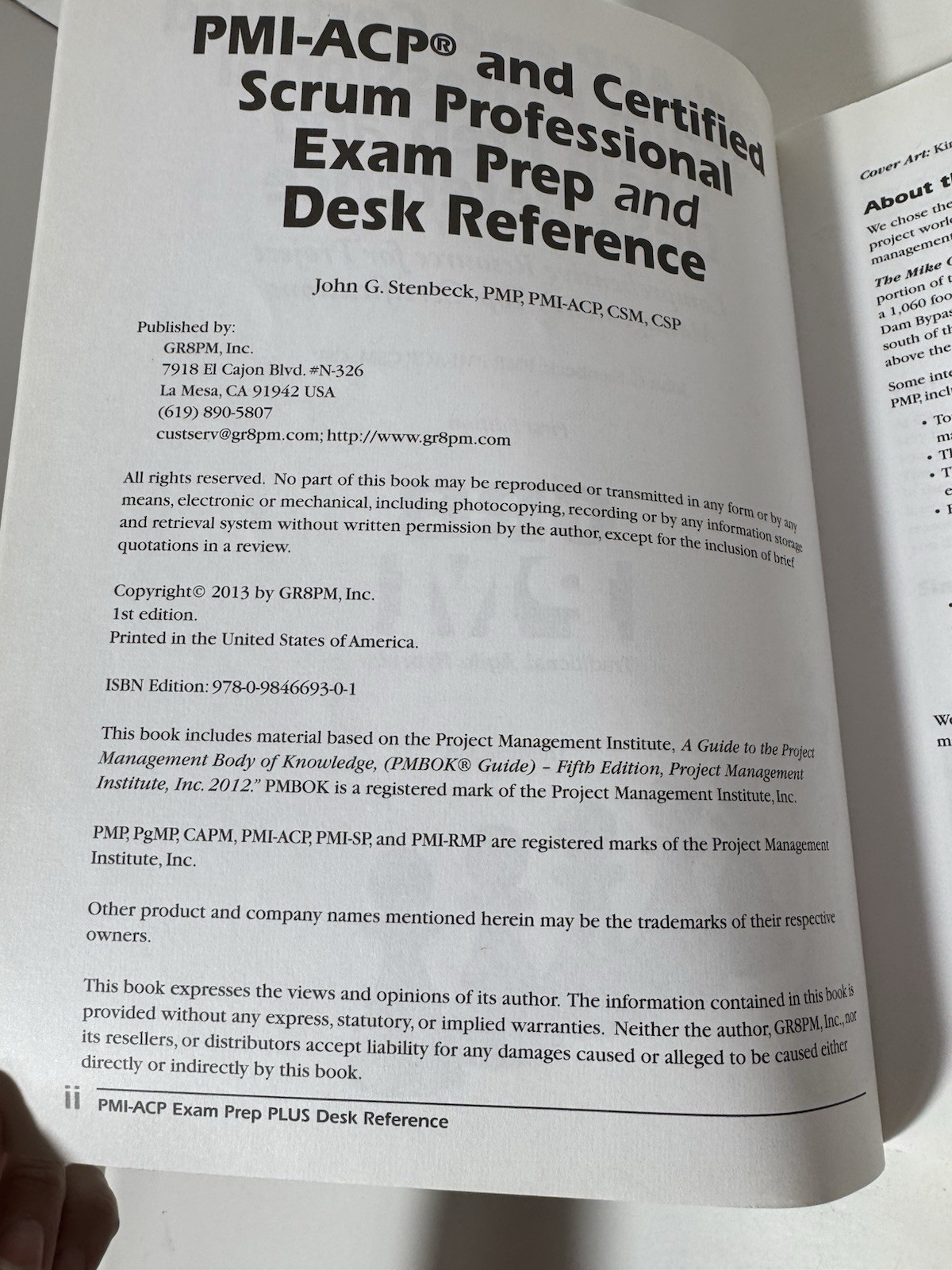 ACP Exam Prep Plus Desk Reference Including the PM Agile Body of Knowledge PMI
