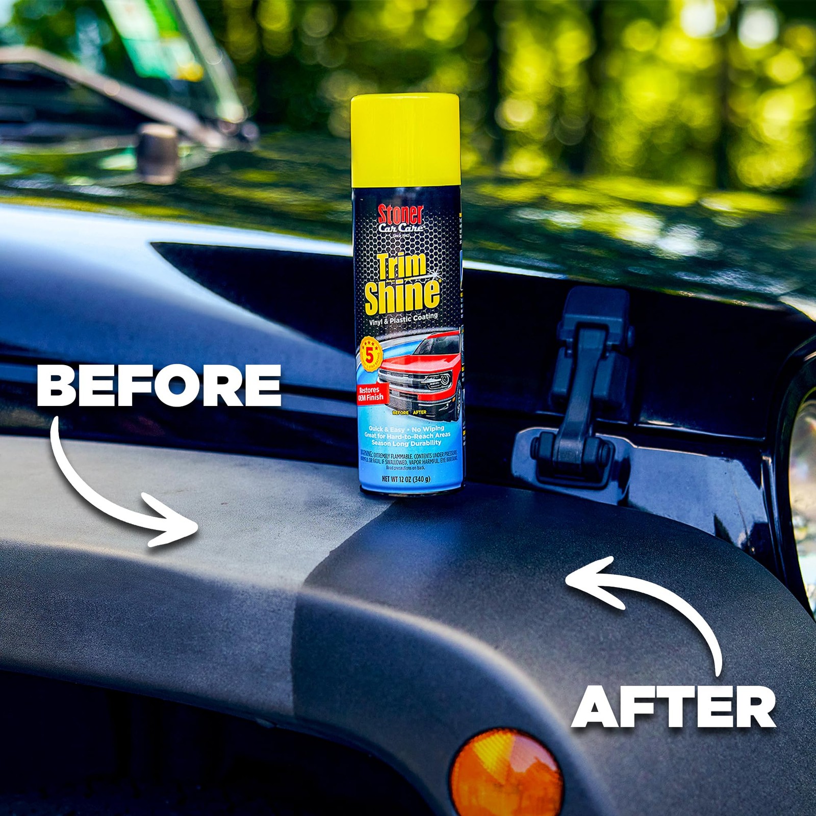 Trim Shine Restorer for Cars – Vinyl & Plastic Protectant Coating – 22 fl oz