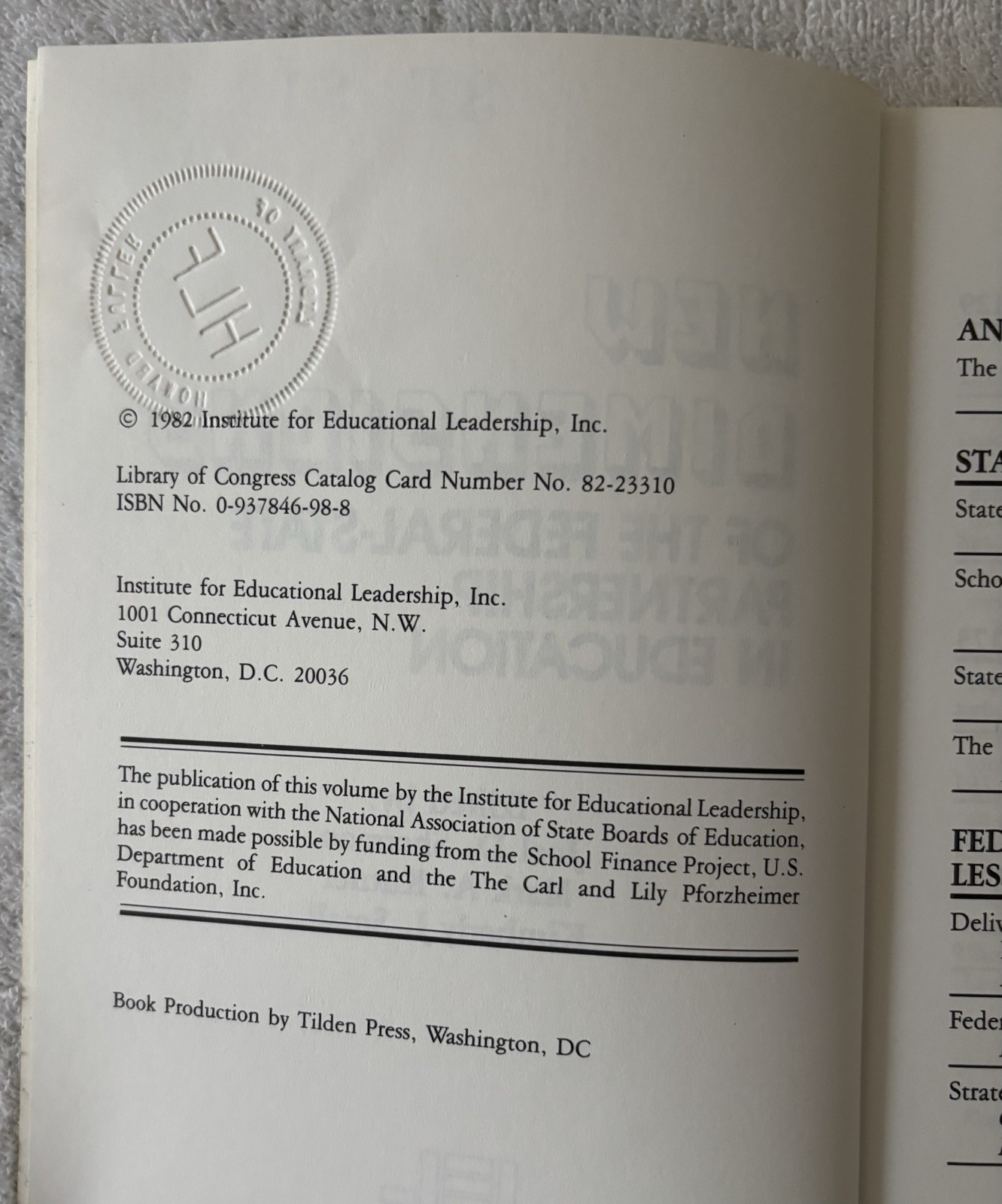 NEW DIMENSIONS of the Federal-State Partnership in Education, Mark Kutner, 1982