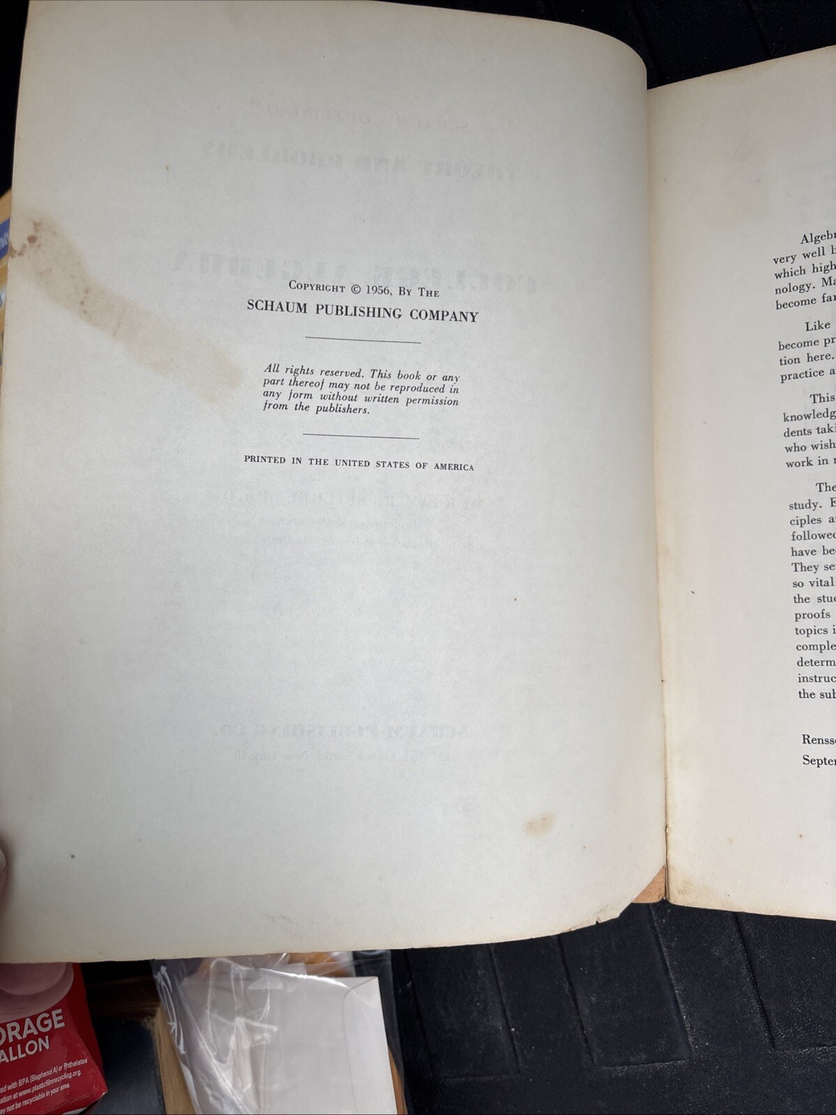 Theory and problems of College Algebra by Murray R. Spiegel 1956
