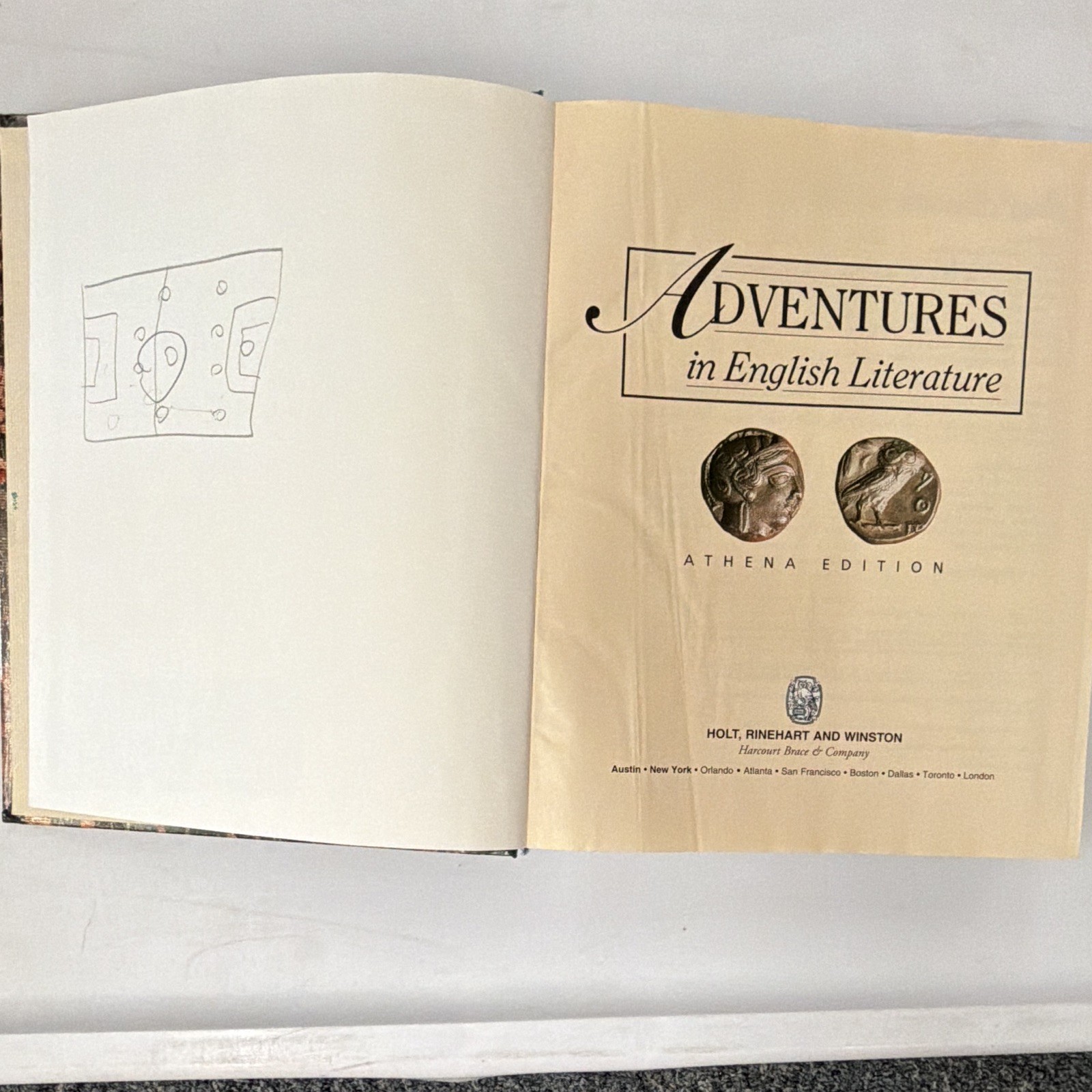 Holt Rinehart Winston Athena Adventures in English Literature HC 1996 ISBN