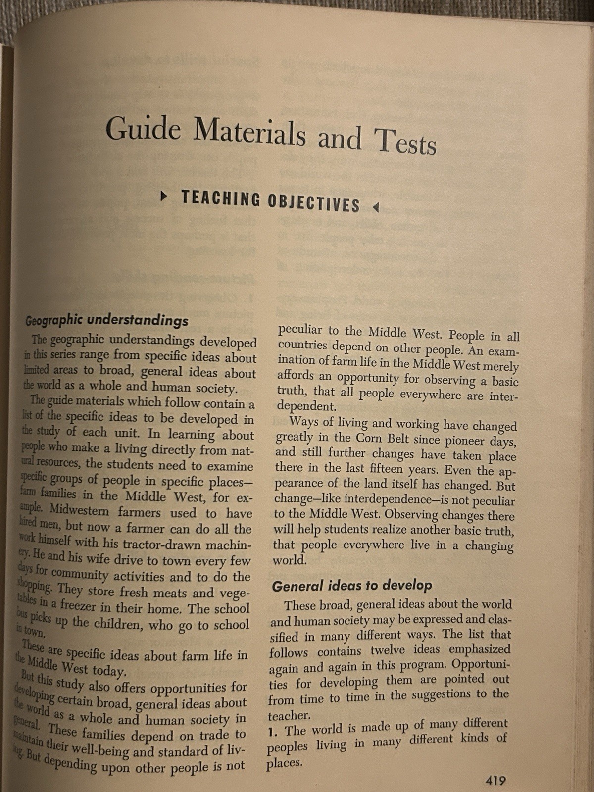 Vintage World Geography Textbook ‘A World View’ 1968 Teacher’s Edition Hardcover
