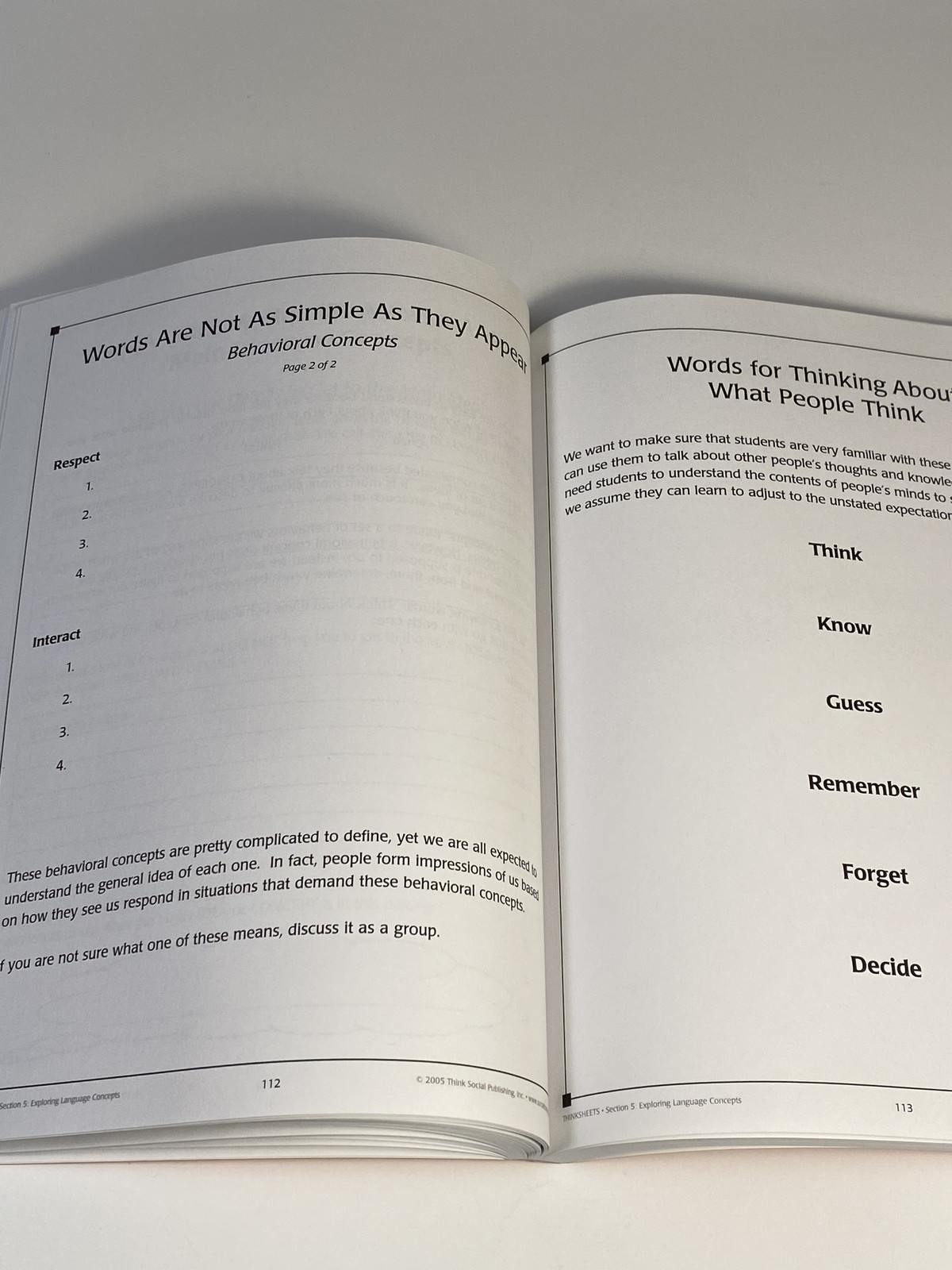 Thinksheets For Teaching Social Thinking And Related Skills – TPB