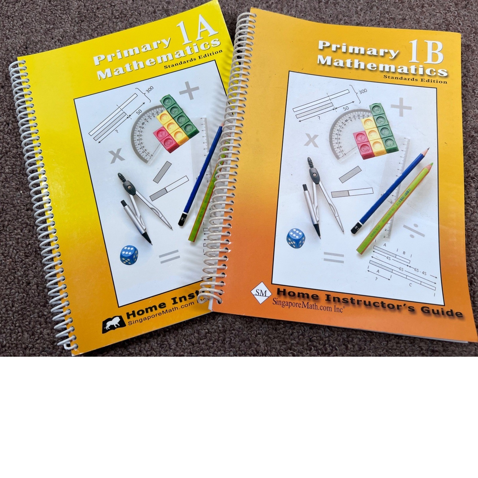 Singapore Math Home Instructor’s Guides 1A 1B Standards Edition Yellow Excellent