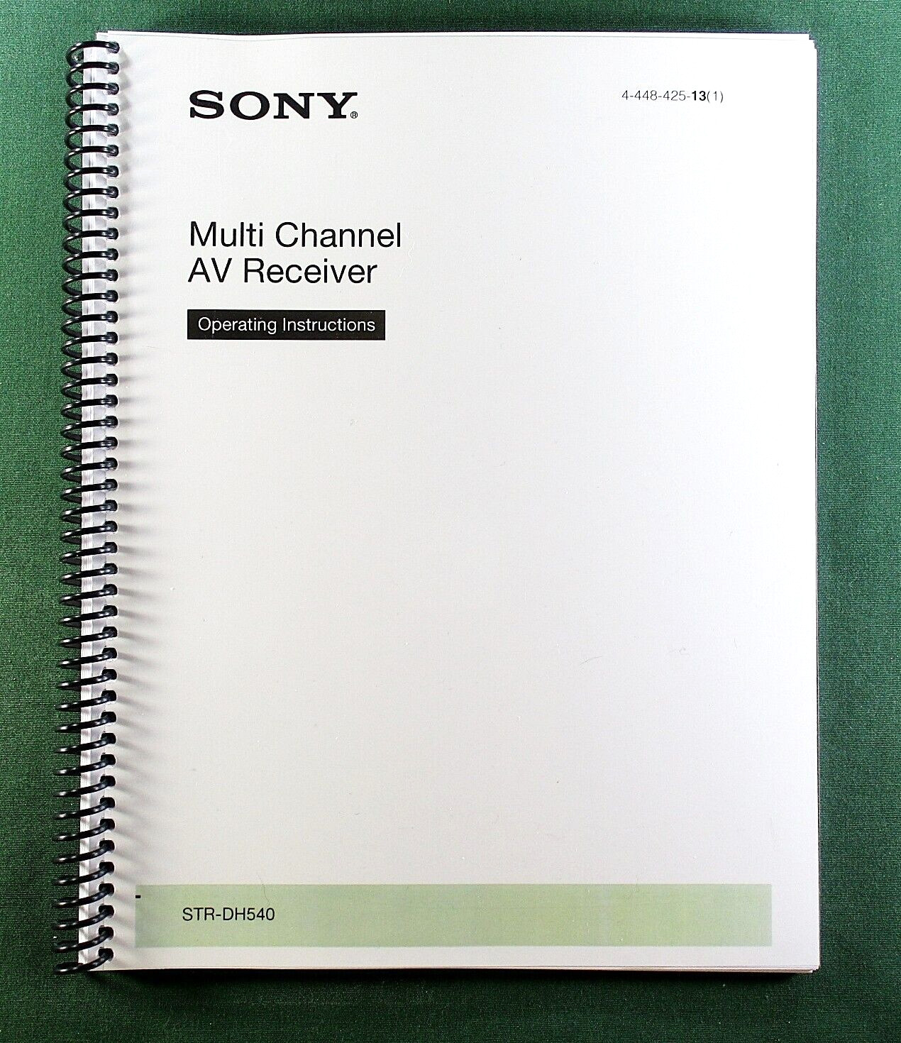 Sony STR-DH540 Instruction Manual: 80 Pages & Protective Covers!