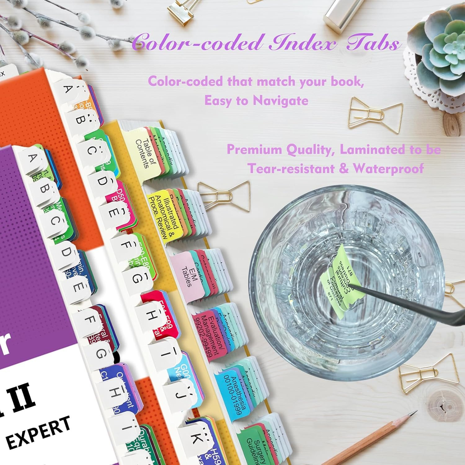 Upgraded Index Tabs for CPT 2026 + ICD-10 -CM 2026 AAPC Version + HCPCS Level II