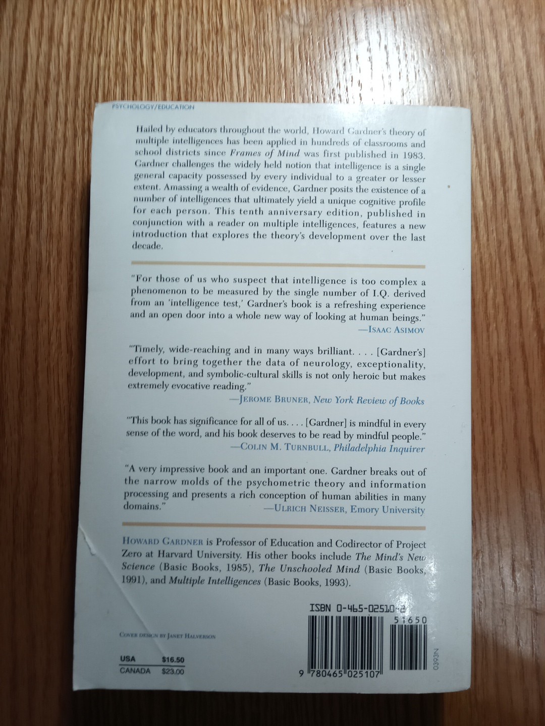 Frames of Mind : The Theory of Multiple Intelligences by Howard Gardner…