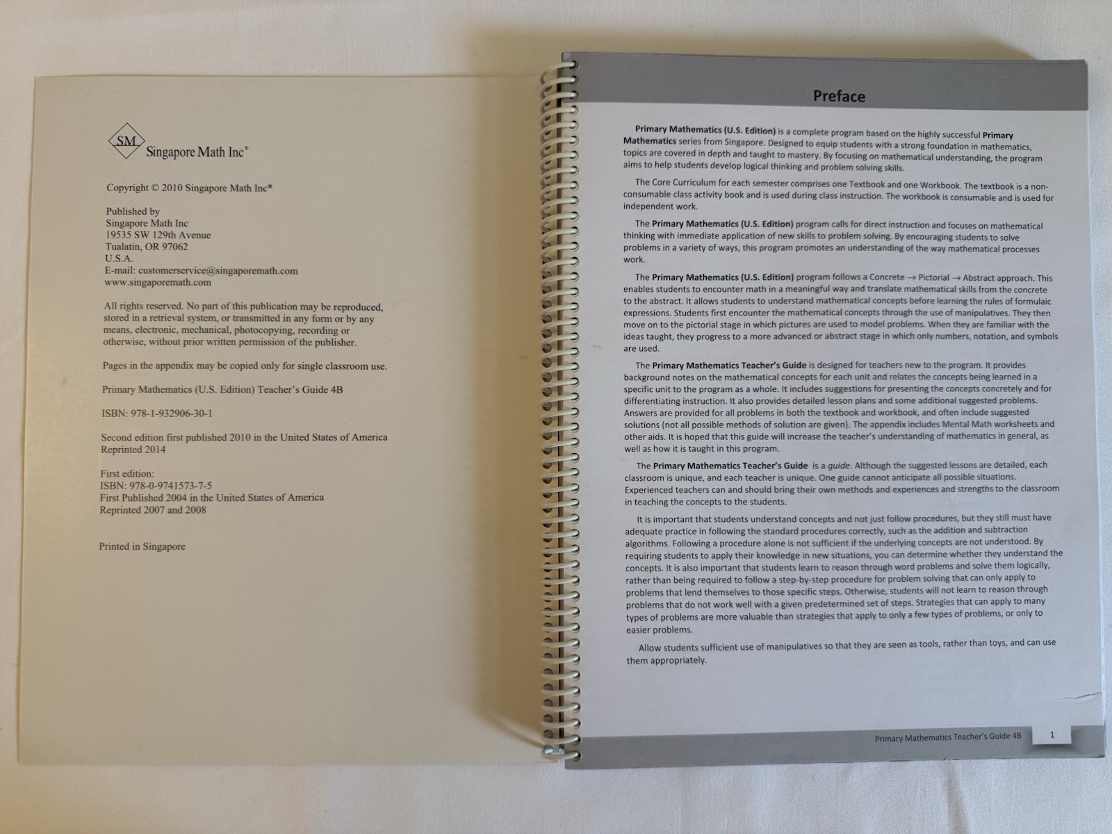 Singapore Math Teacher’s Guides 4A & 4B US Edition VERY GOOD CONDITION