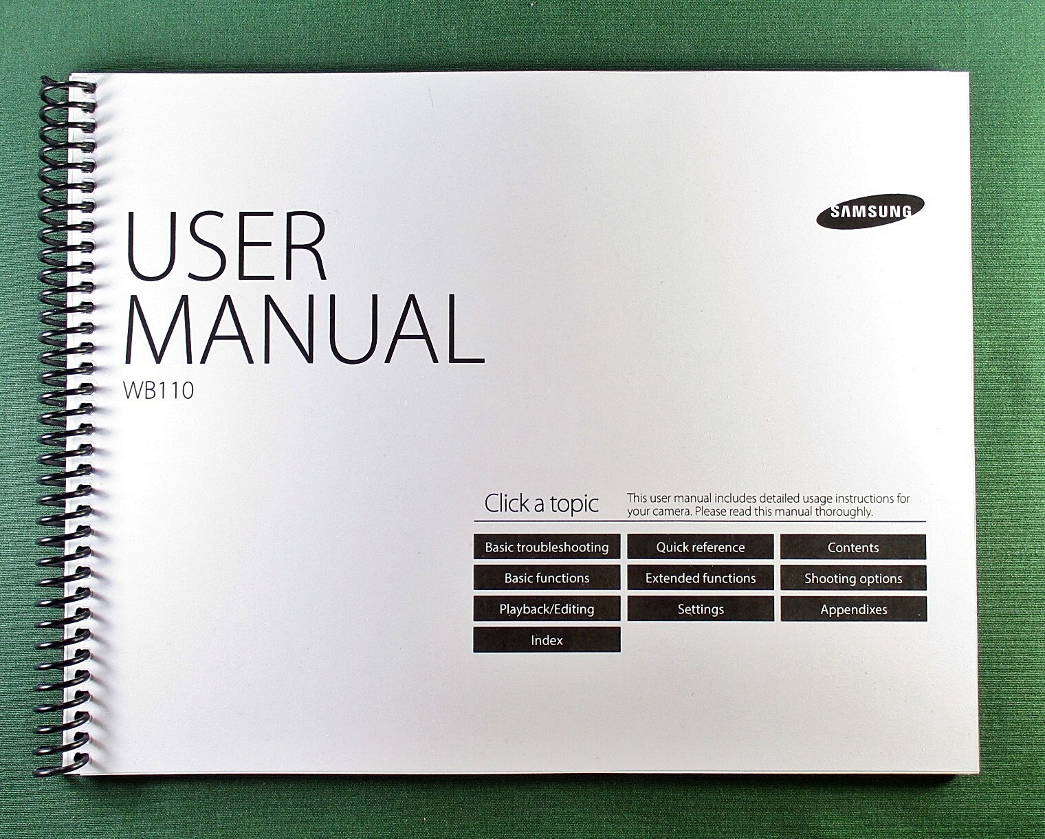Samsung WB110F Instruction Manual: Full Color 147 Pages & Protective Covers