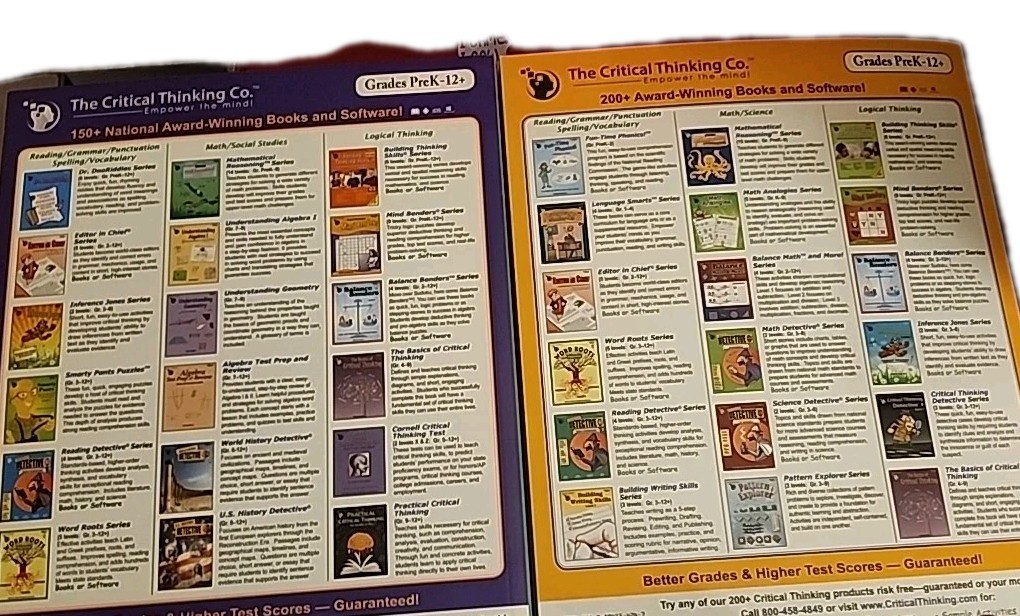 Critical Thinking Company:  Developing Books 1 & 2 Skills through Science  K-12