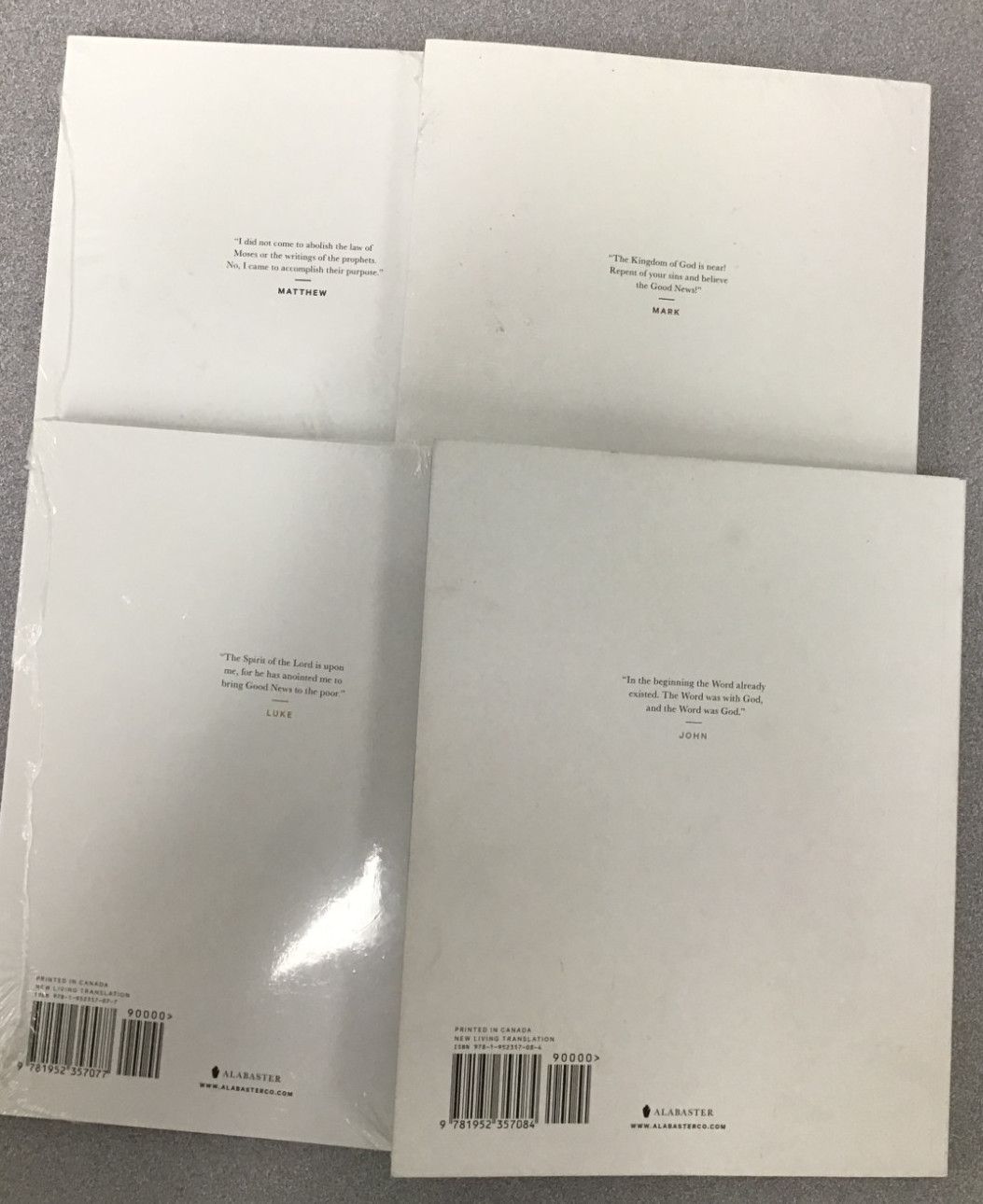 Gospel of John, Luke, Mark, Matthew – Alabaster Lot of 4 softcovers