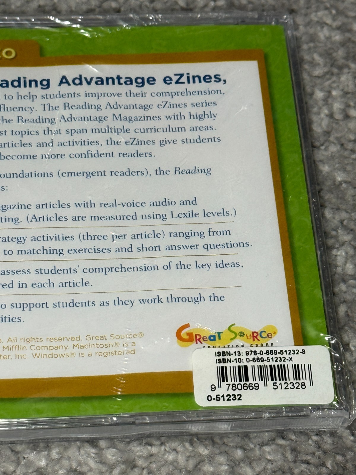 Great Source Reading Advantage eZines Level A 2 Discs CD-ROM