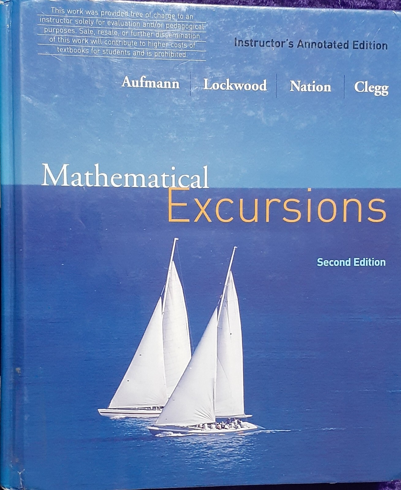 Mathematical Excursions Instructor’s Annotated 2nd Edition**Marker, Writing**