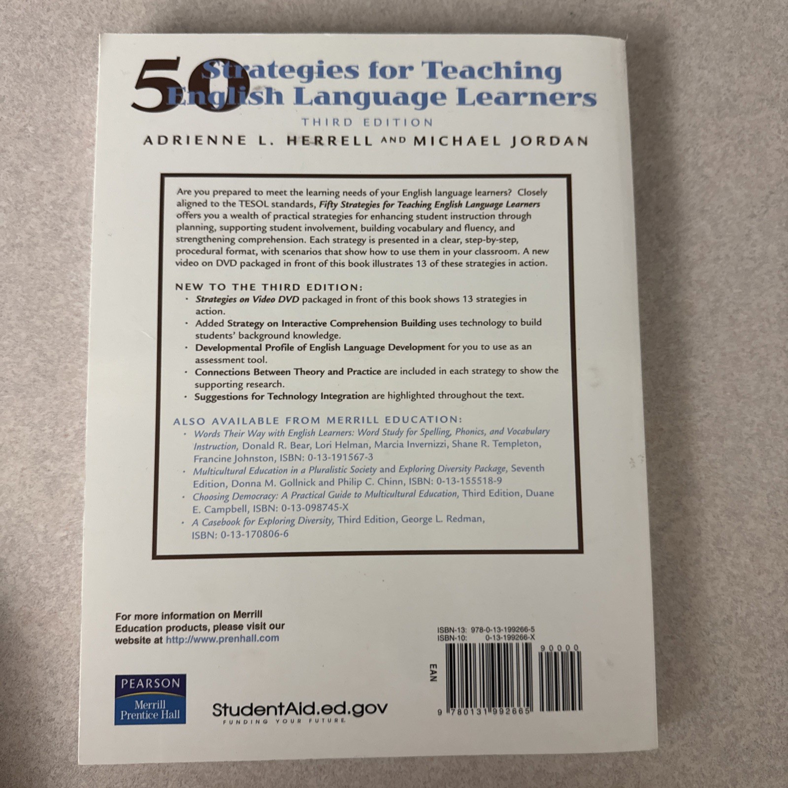 50 Strategies for teaching english language learners 6th Ed. Herrell GOOD cond