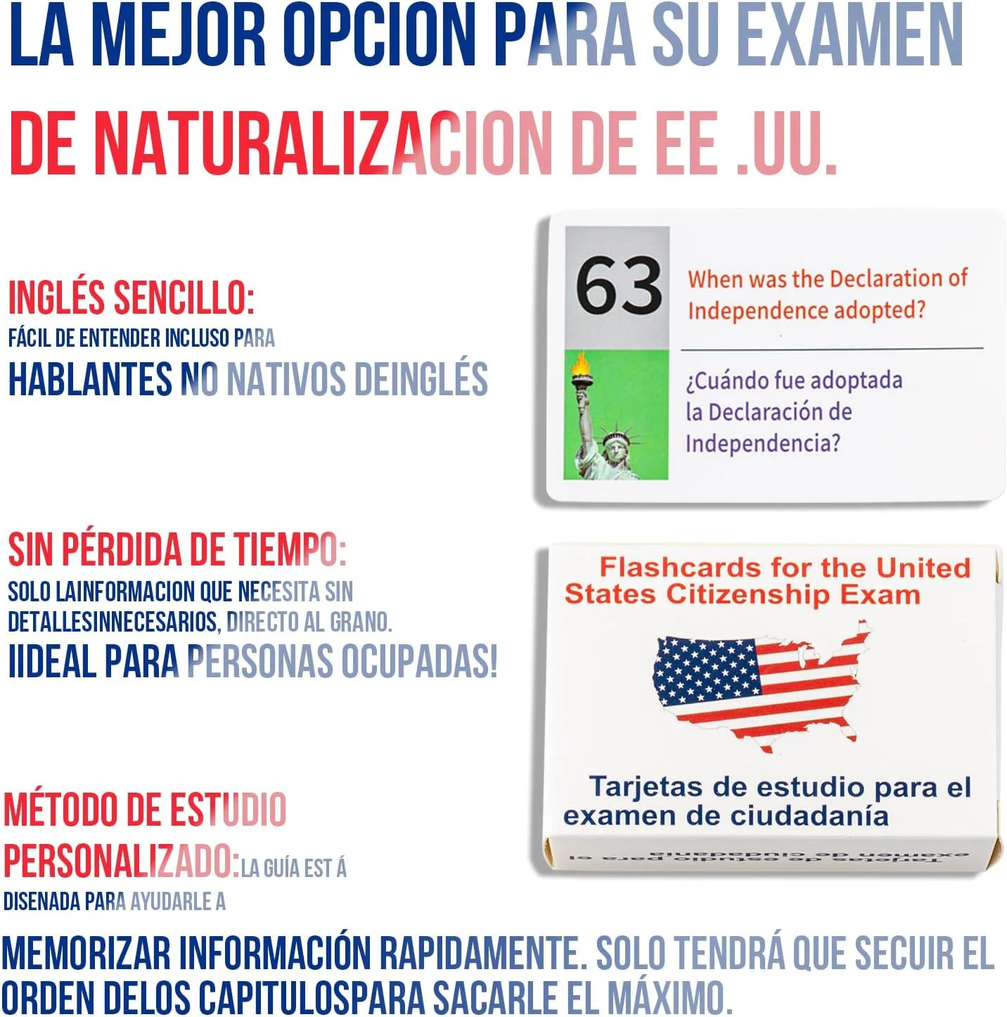2026 USCIS Citizenship Flash Cards Bilingual Spanish English Civics Test Study S