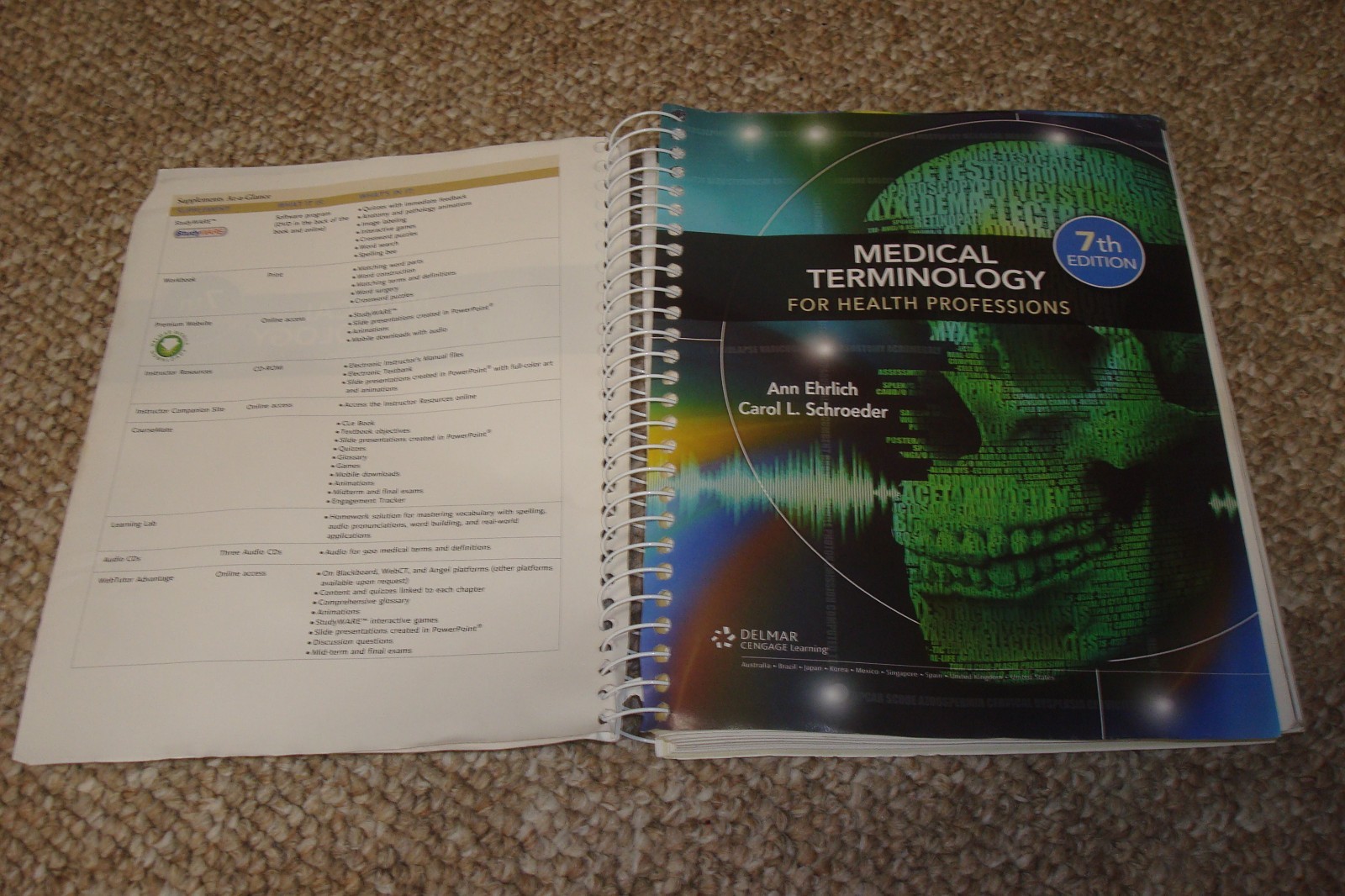 Medical Terminology for Health Professions 7th Edition Spiral Bound. Ann Ehrlich