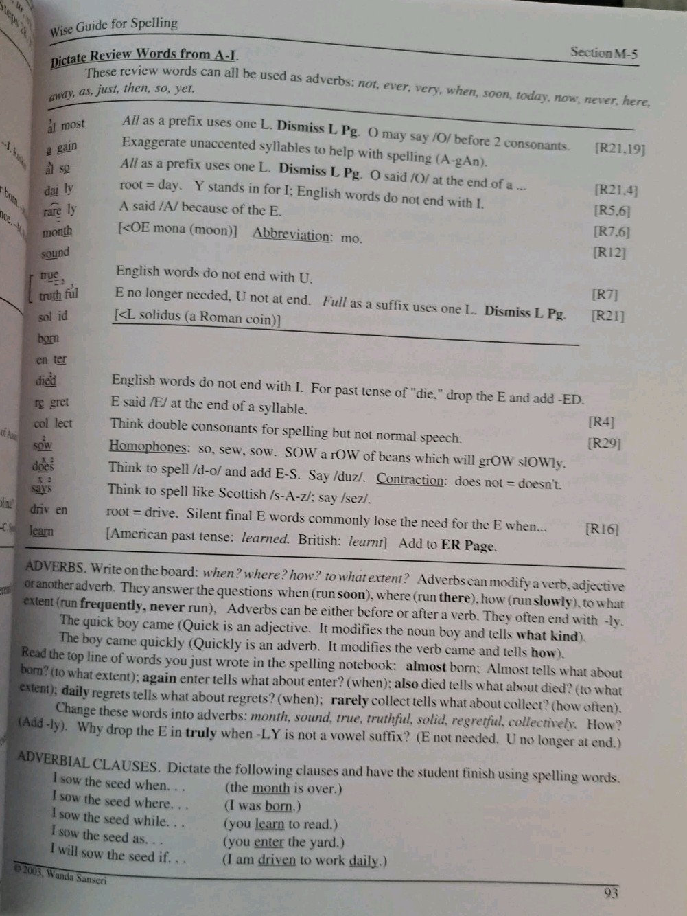 Spell To Write & Read, & WISE Guide for Spelling, Wanda Sanseri -’02, ’03 – GOOD