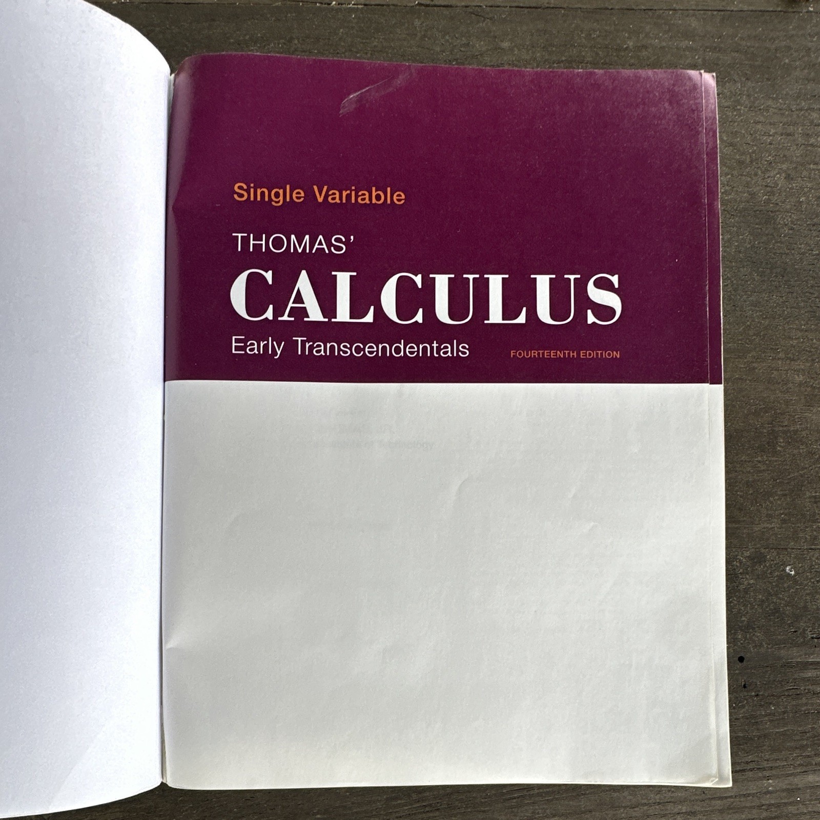 Pearson Thomas’ Calculus: Early Transcendentals 14th Ed Paperback Hass Heil