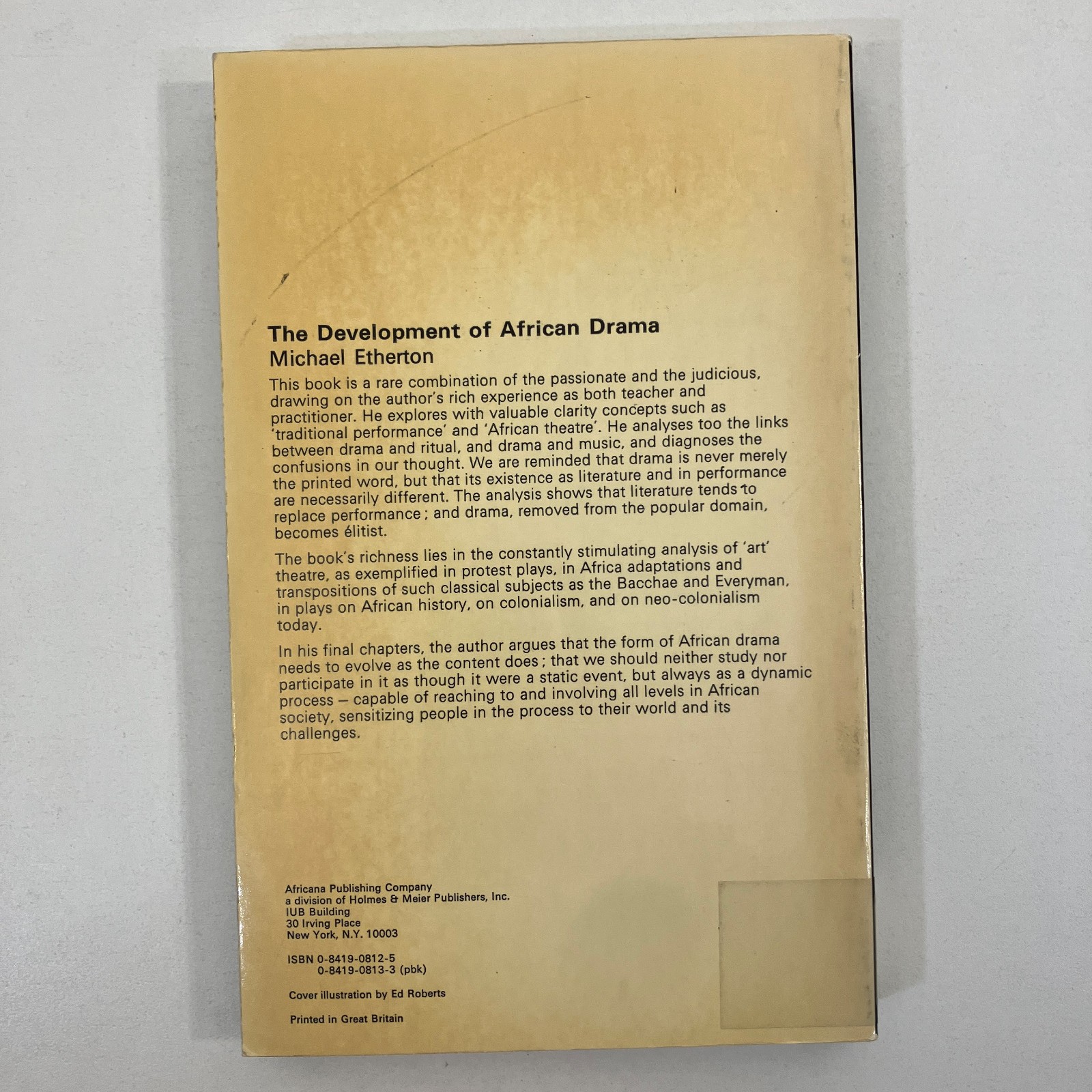 The Development of African Drama by Michael Etherton EX-LIBRARY 1982 TPB History
