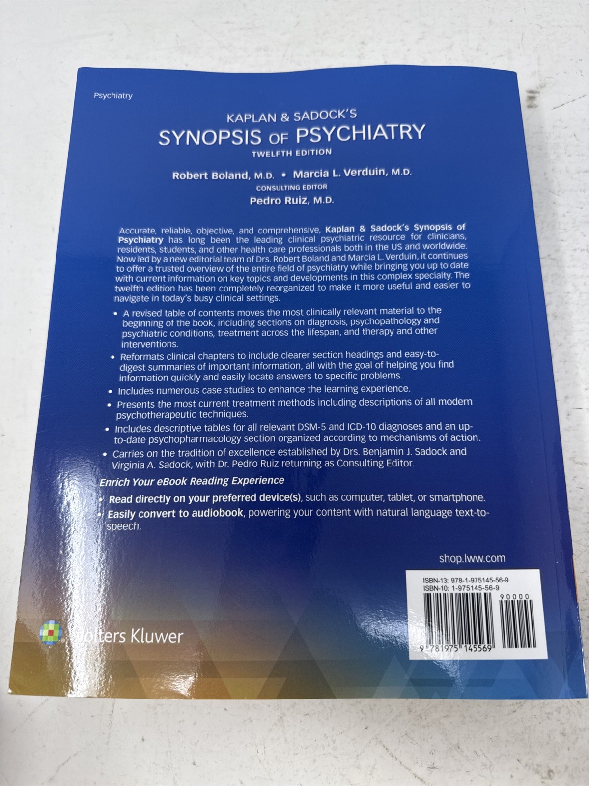 Kaplan & Sadock’s Synopsis Of Psychiatry- 12th Ed. Paperback