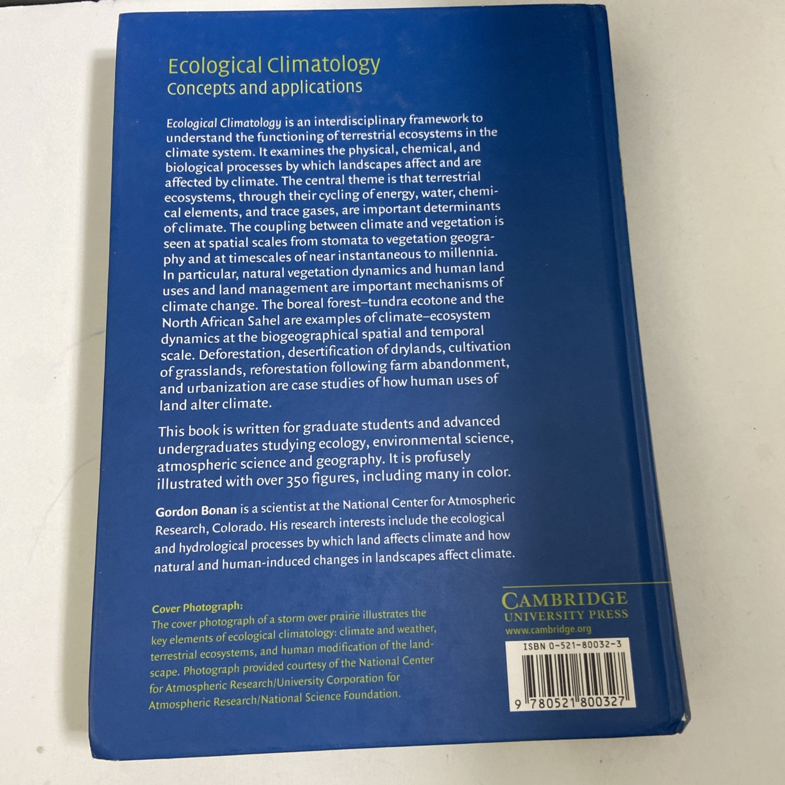 ECOLOGICAL CLIMATOLOGY: CONCEPTS AND APPLICATIONS By Gordon B. Bonan- 👍👍