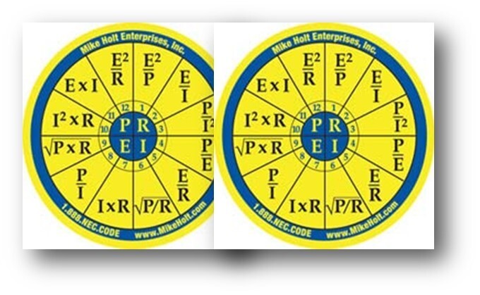2023 NEC Index Tabs (Color) Ohm’s Law Stickers, Elect Equations & Wire Char 2023