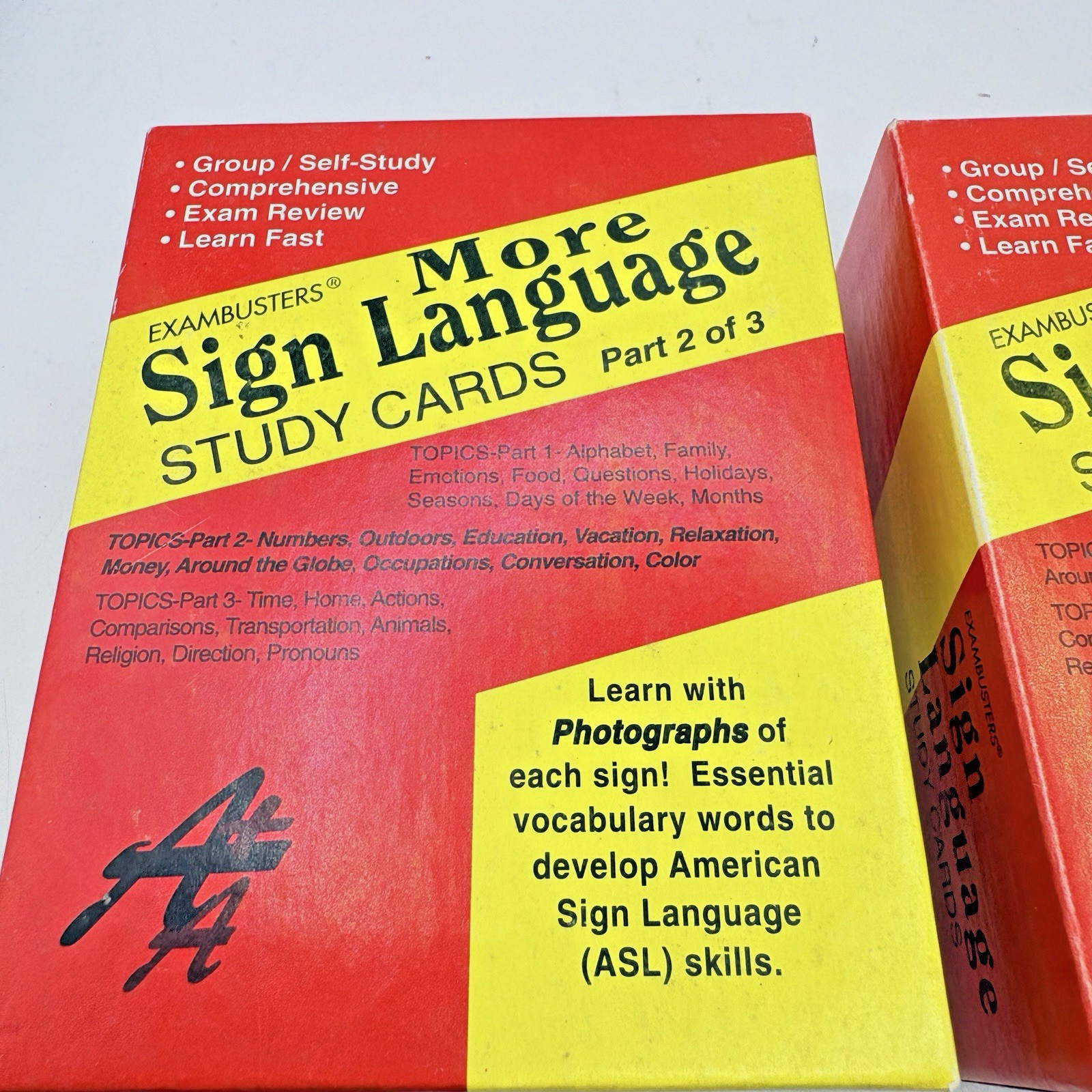 Exambusters More Sign Language Study Cards Parts 1 & 2 Group/Self Study
