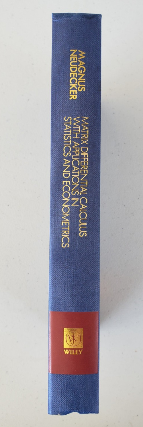 Matrix Differential Calculus Magnus Neudecker 1988 1st Ed Wiley NOS Scarce
