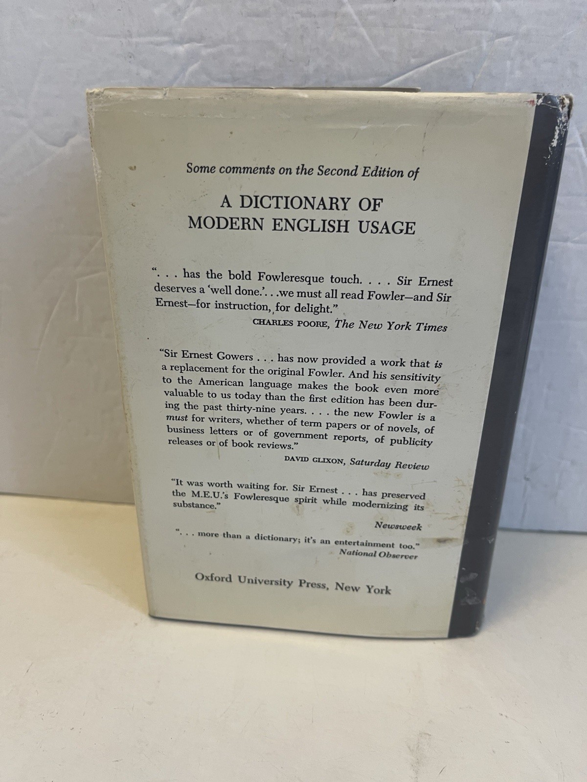 Dictionary of Modern English Usage by H. W. Fowler (1987, Hardcover Dust Jacket)