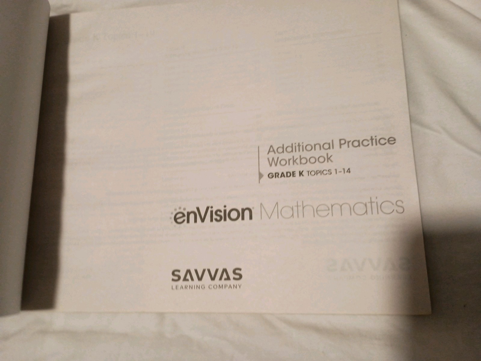 enVision Mathmatics Grade K Volume 1 Student Book & Additional Workbook