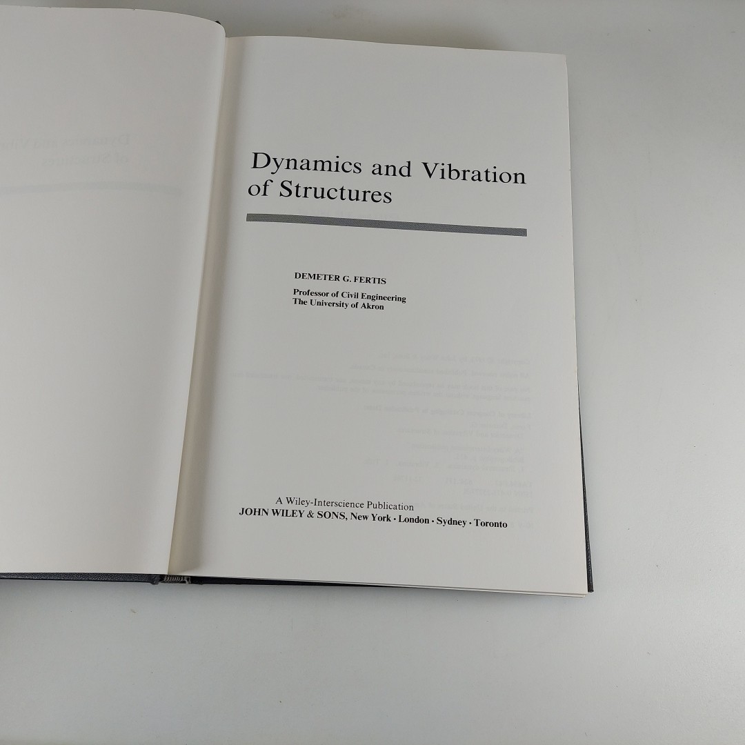 Dynamics and Vibrations of Structures Demeter Fertis 1973 John Wiley & Sons 1st
