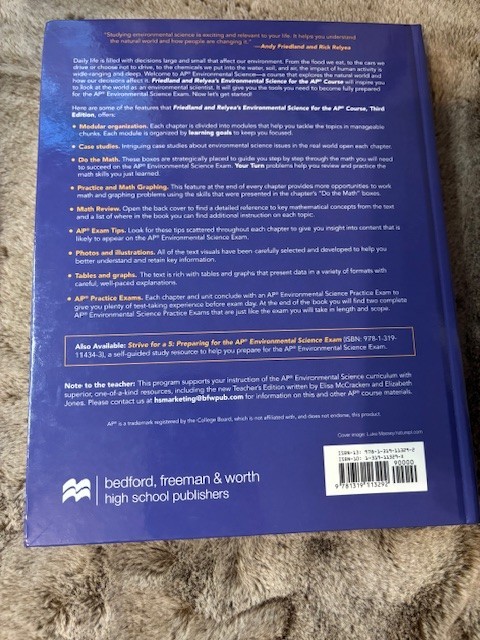 Environmental Science For The AP Course Third Edition Andrew Friedland Textbook