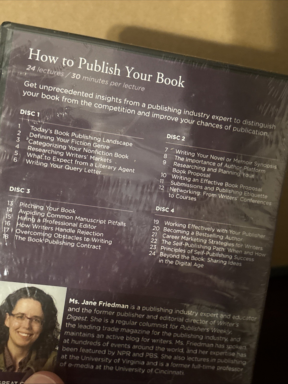 How to Publish Your Book – Jane Friedman (The Great Courses) 4 DVD Set + Book