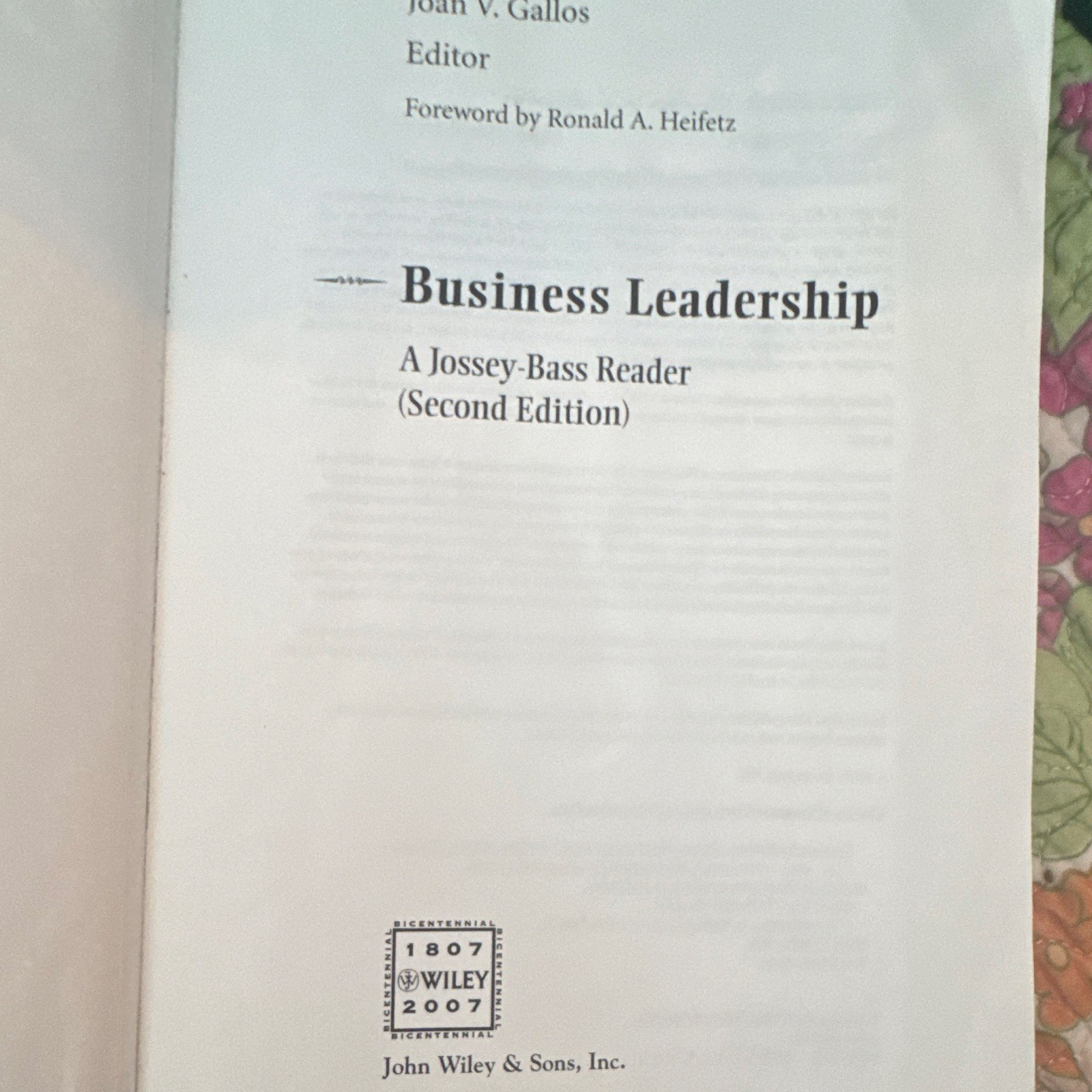 John Wiley & Sons Business Leadership Jossey-Bass Reader 2nd Ed PB 2007