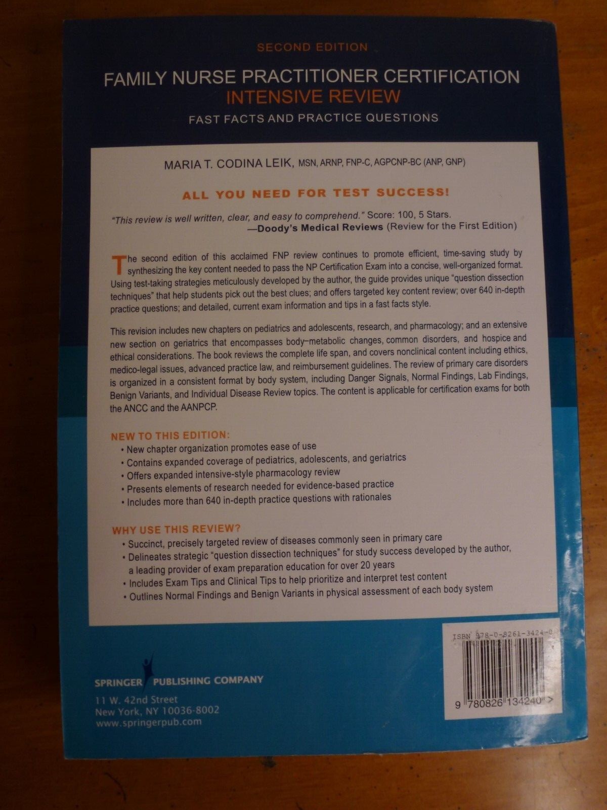 Family Nurse Practitioner Certification Intensive Review by Leik Paperback 2014