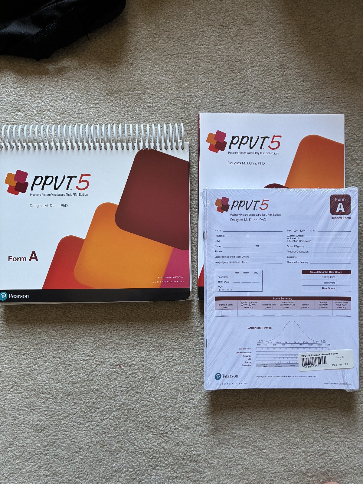 PPVT 5 Peabody Picture Vocabulary Test Form A kit 5th edition Pearson.
