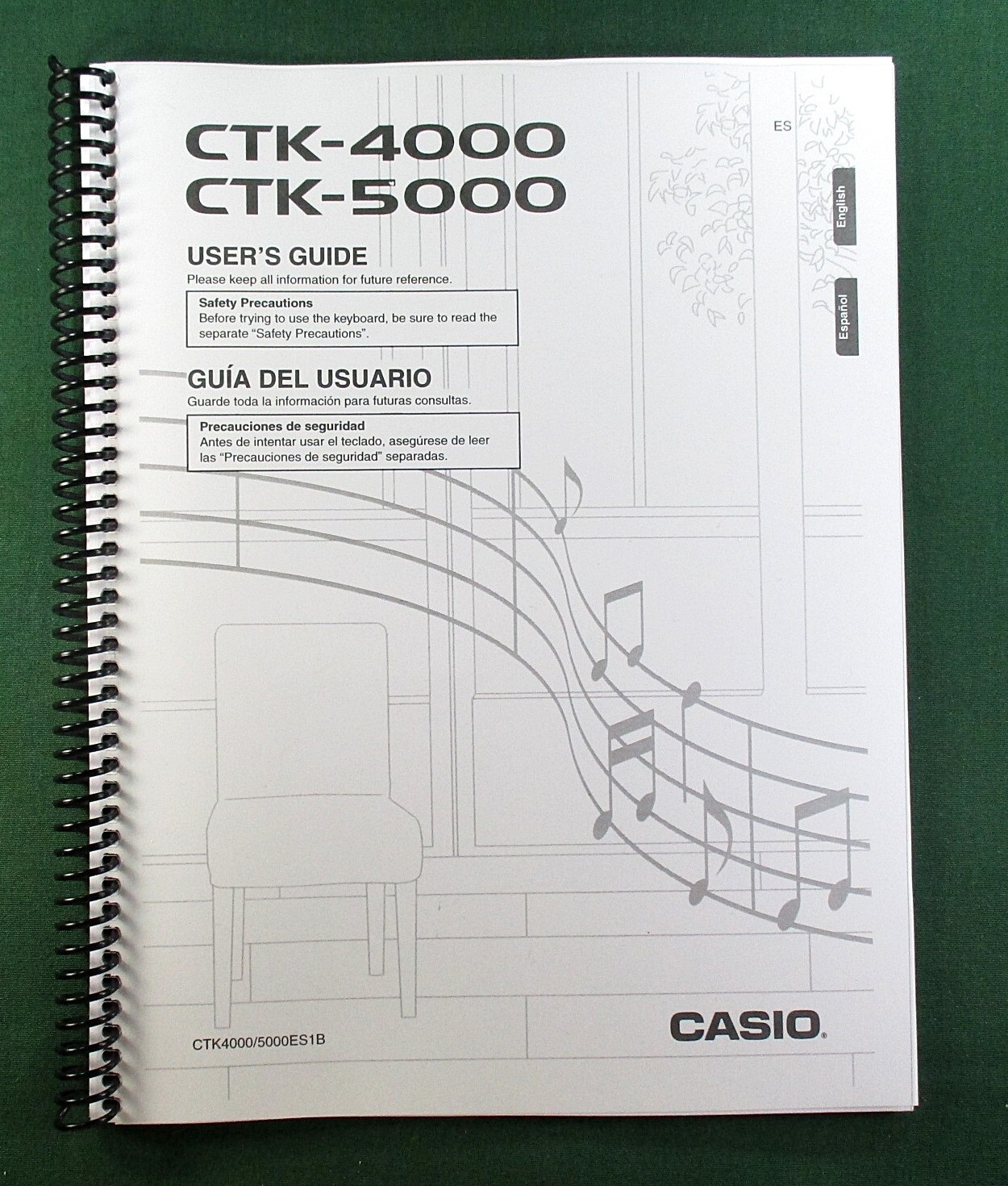 Casio CTK-4000 Instruction Manual: 80 Pages Coil Bound & Protective Covers!